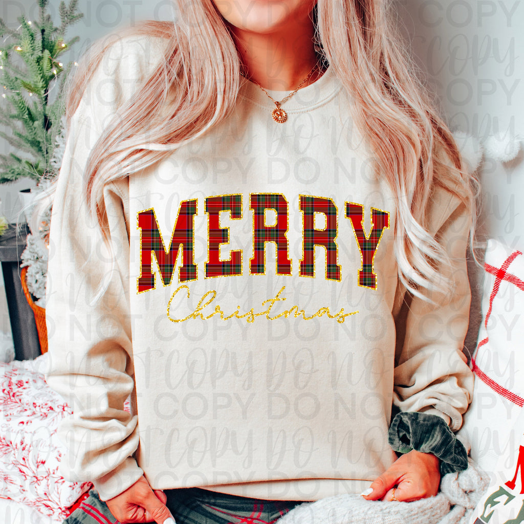 Plaid Merry Christmas PNG