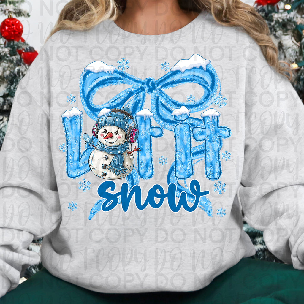 Let it Snow Winter Snowman Coquette Bow Png