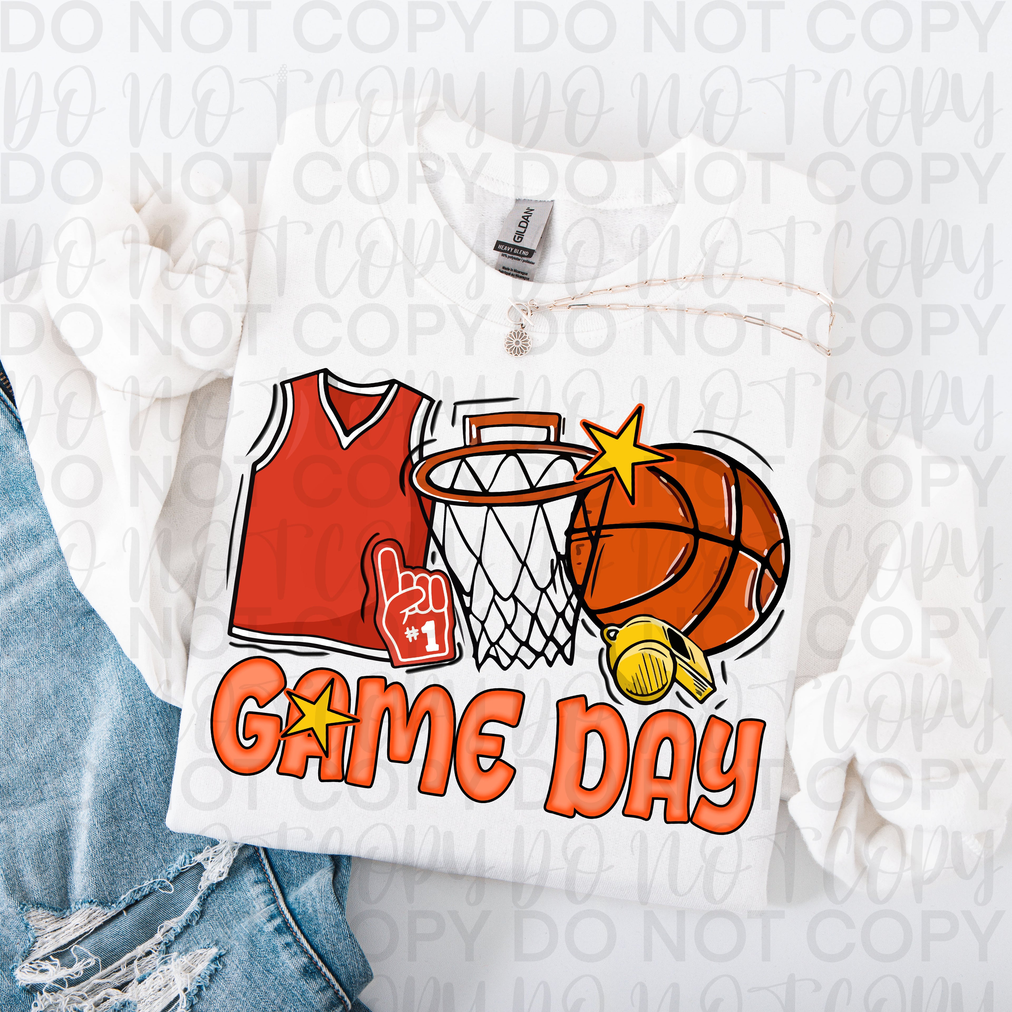 Retro Basketball Game Day PNG