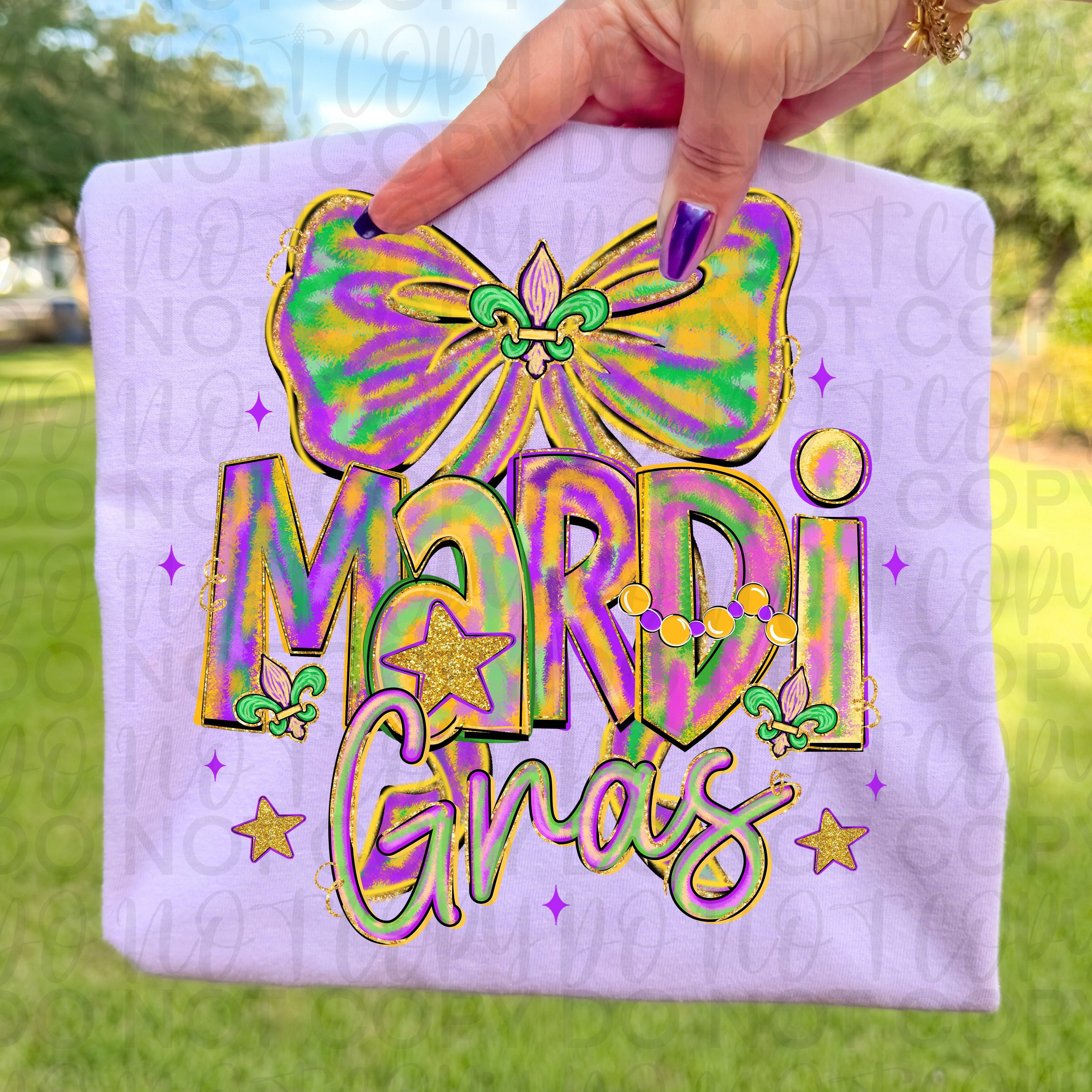 Coquette Mardi Gras Bow PNG