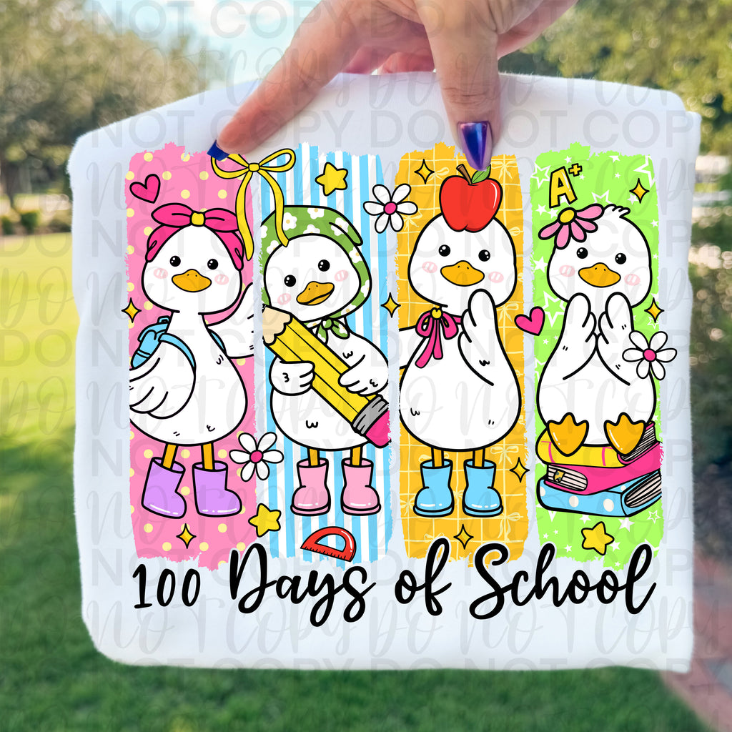 100 Days of School Goose Brushstroke PNG