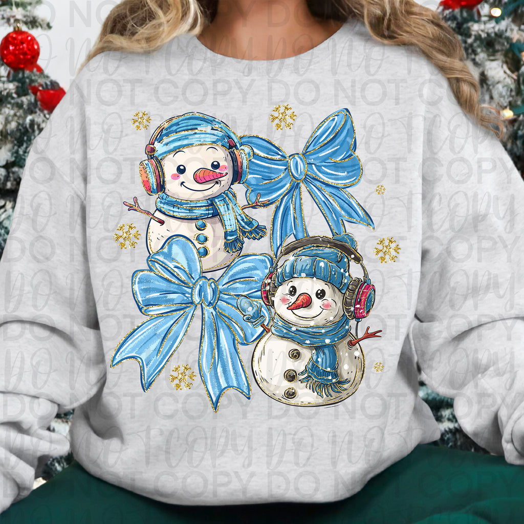 Winter Snowman Coquette PNG, Glitter Snowflakes,