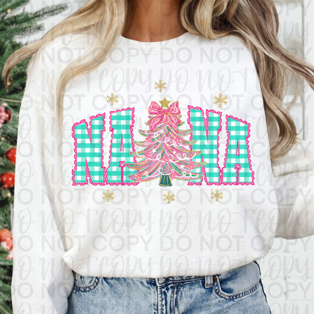 Faux Lace Christmas Nana PNG