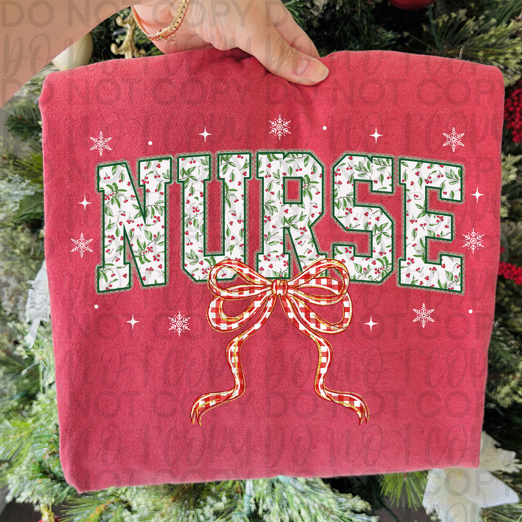 Red Plaid Christmas Nurse Lace PNG