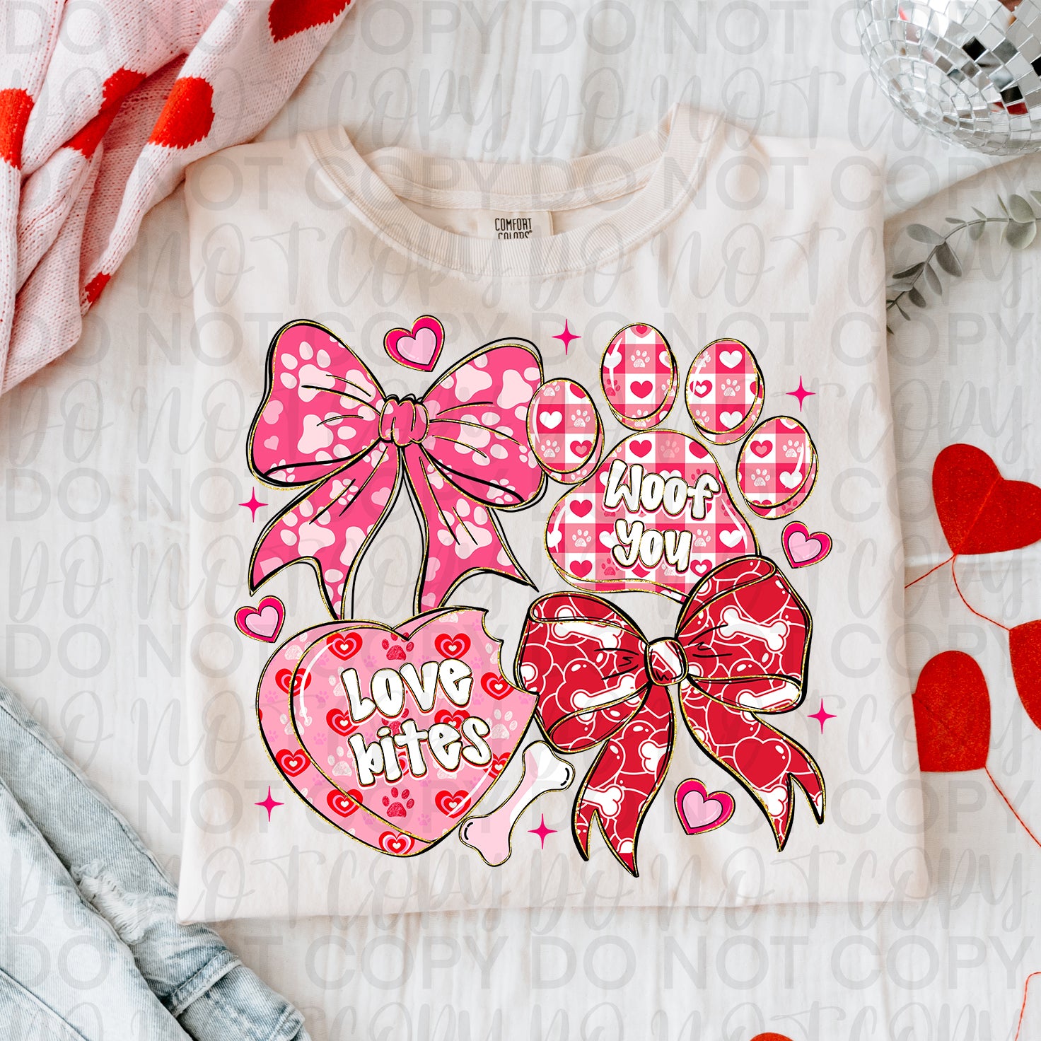 Dog Valentine Coquette PNG