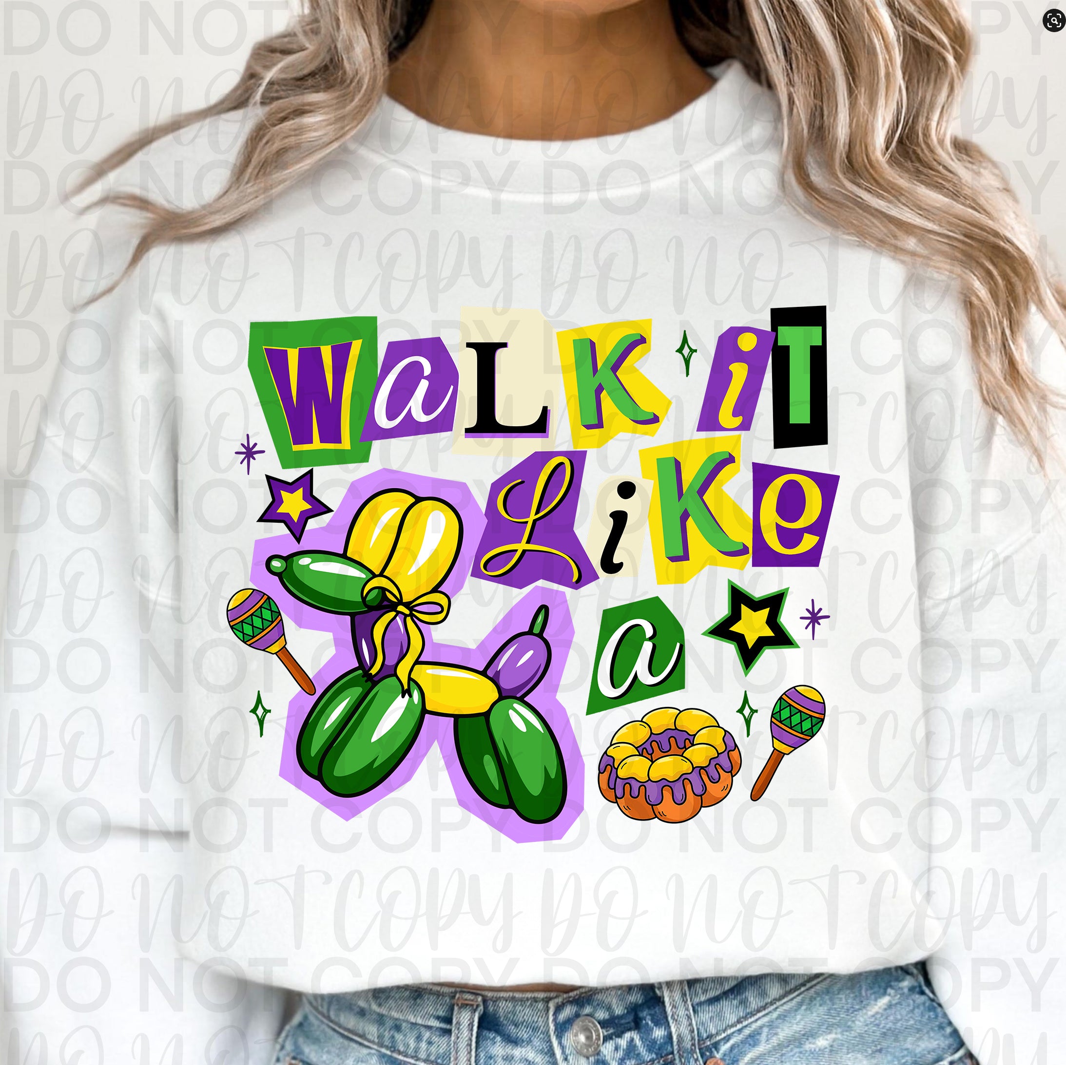 Walk it Like a Dog Mardi Gras PNG