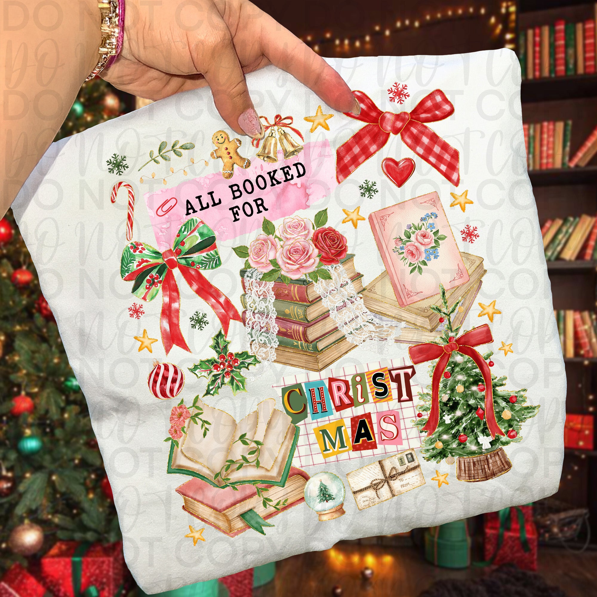 All Booked for Christmas Collage PNG