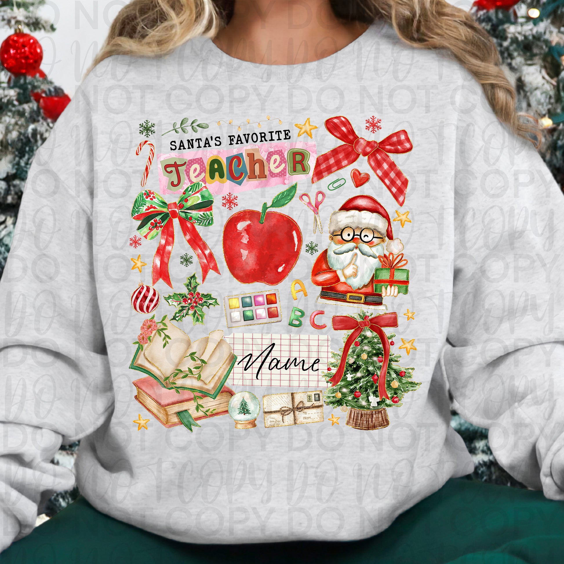 Santas Favorite Teacher Collage PNG