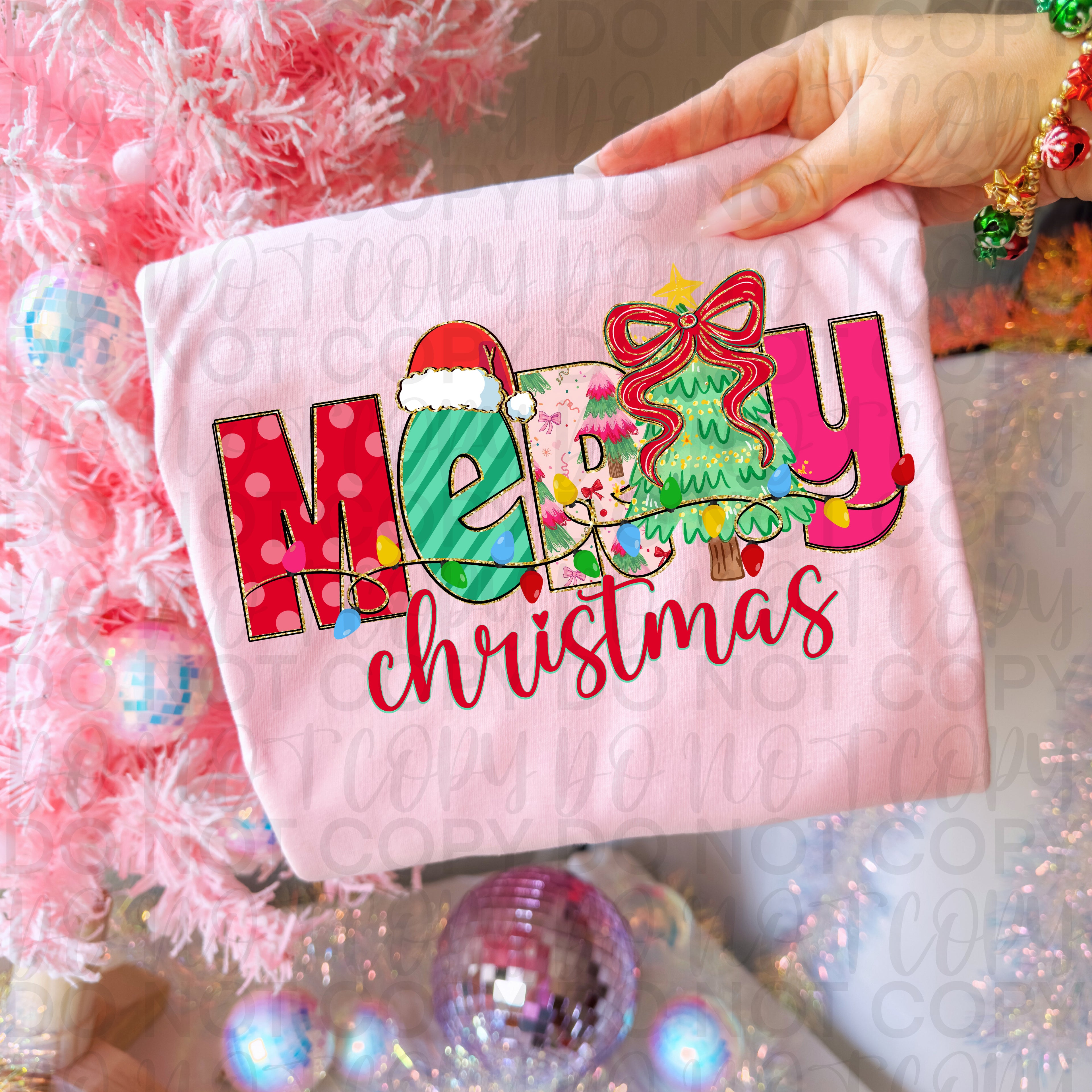 Preppy Merry Christmas PNG