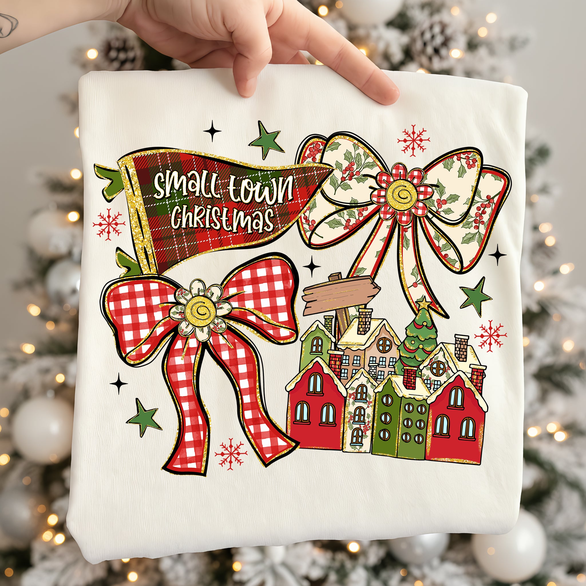 Small Town Christmas Coquette PNG