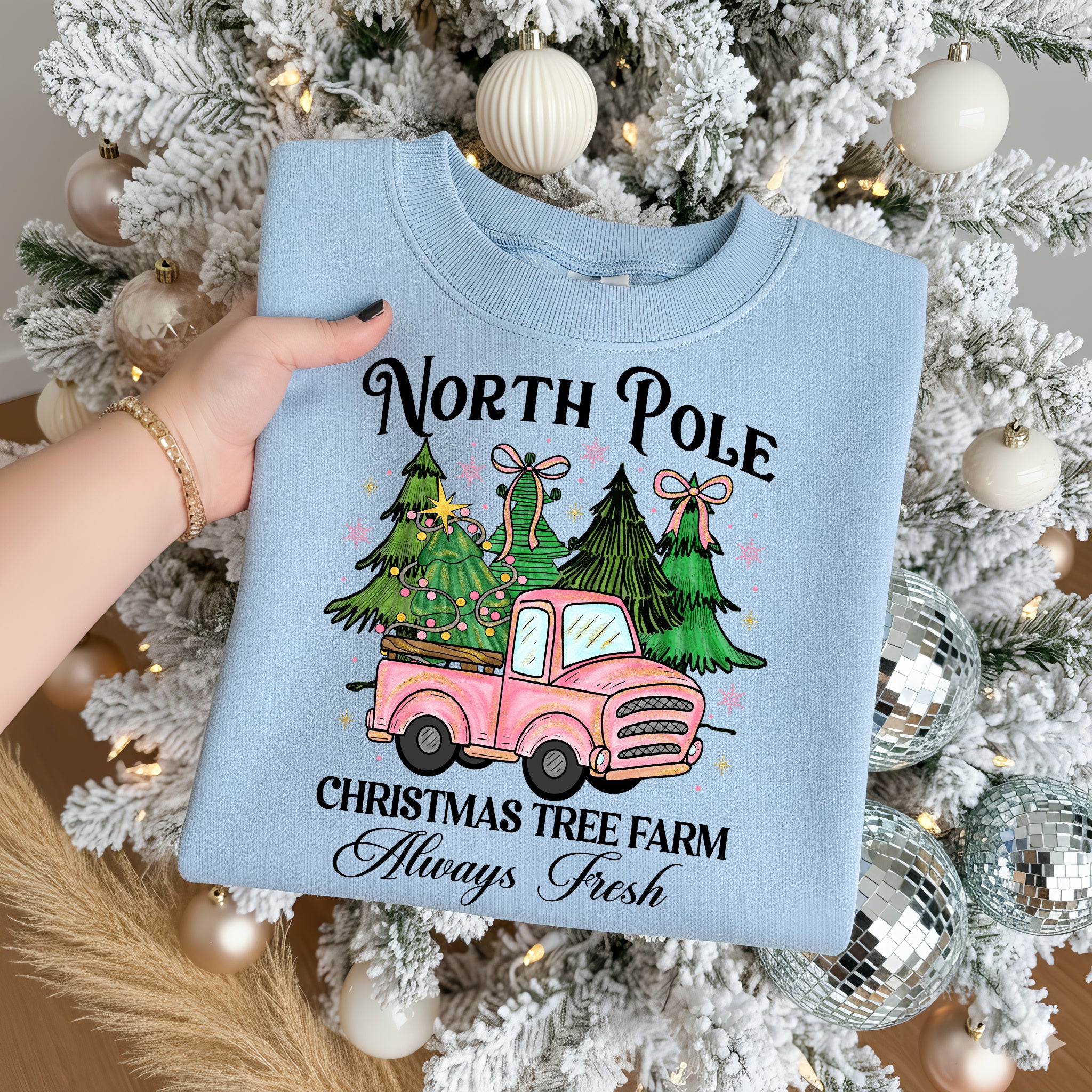 Pink Christmas Tree Farm PNG