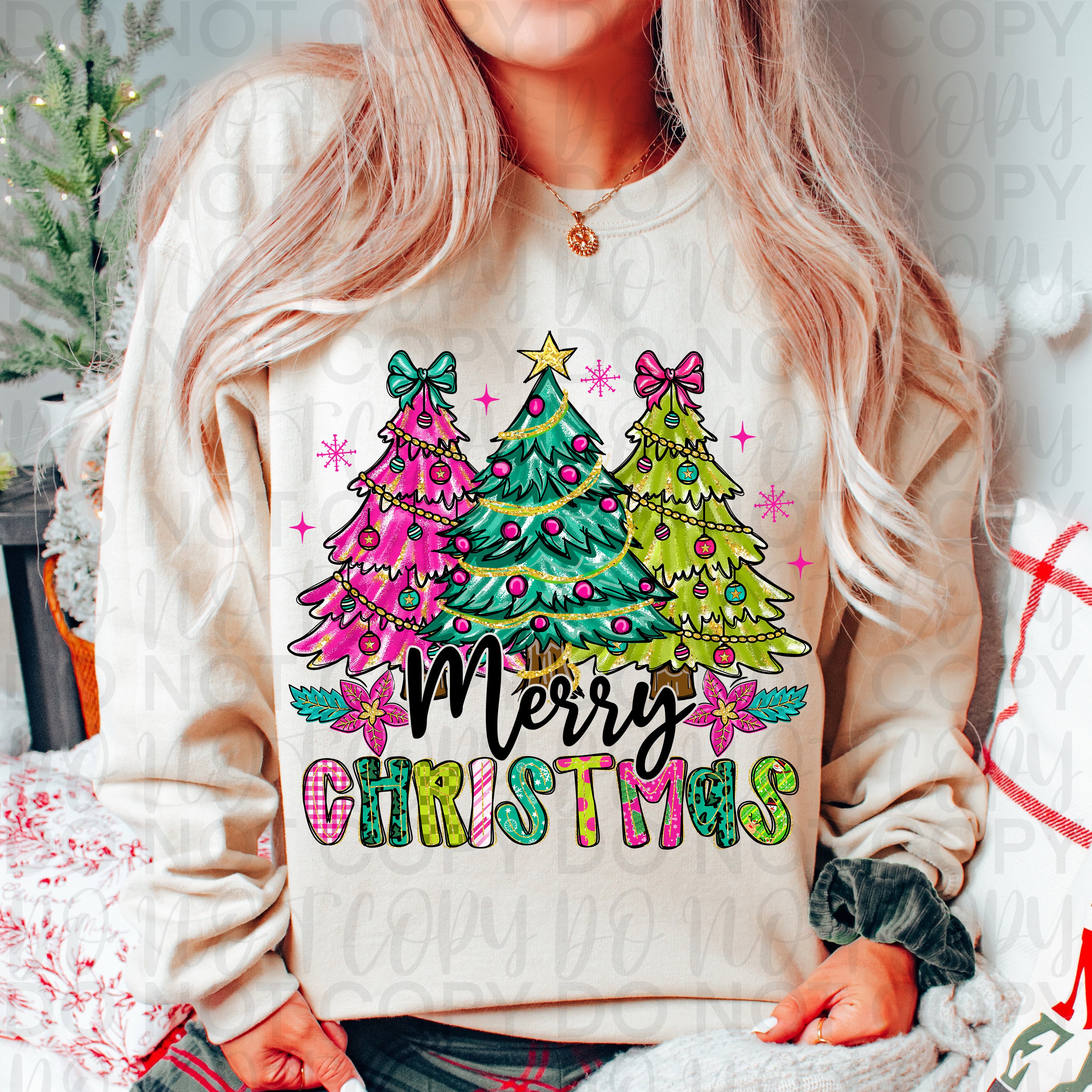 Floral Merry Christmas Brushstroke PNG