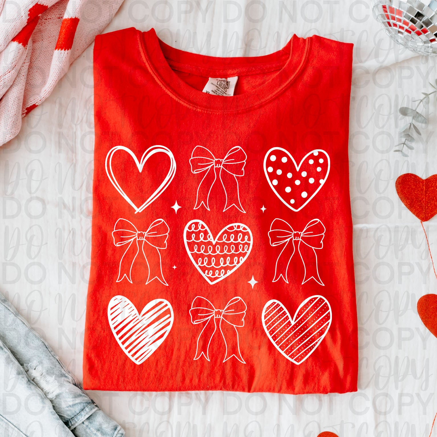 Valentine Coquette Heart Doodle PNG