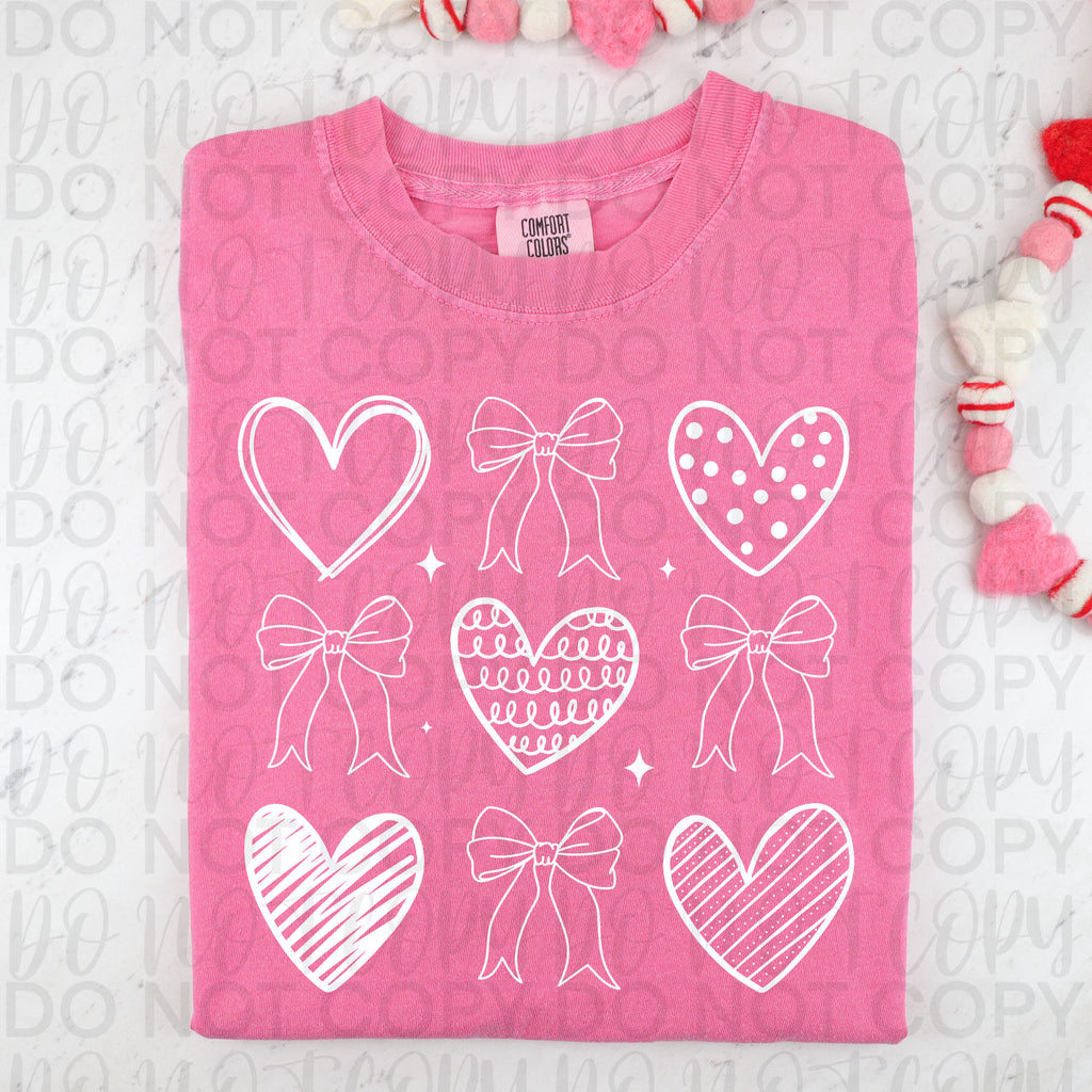 Valentine Coquette Heart Doodle PNG