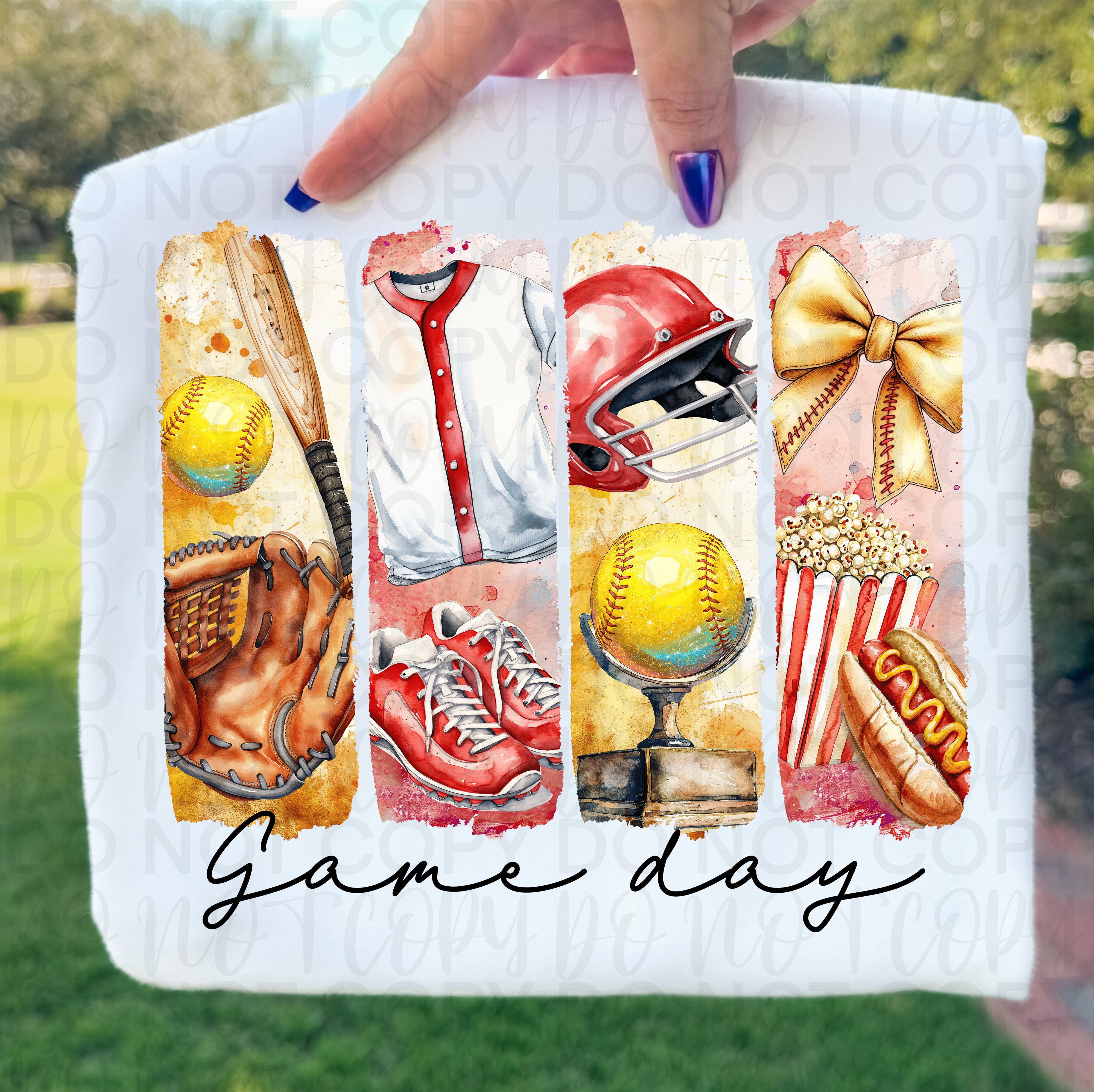 Game Day Softball Brushstrokes PNG