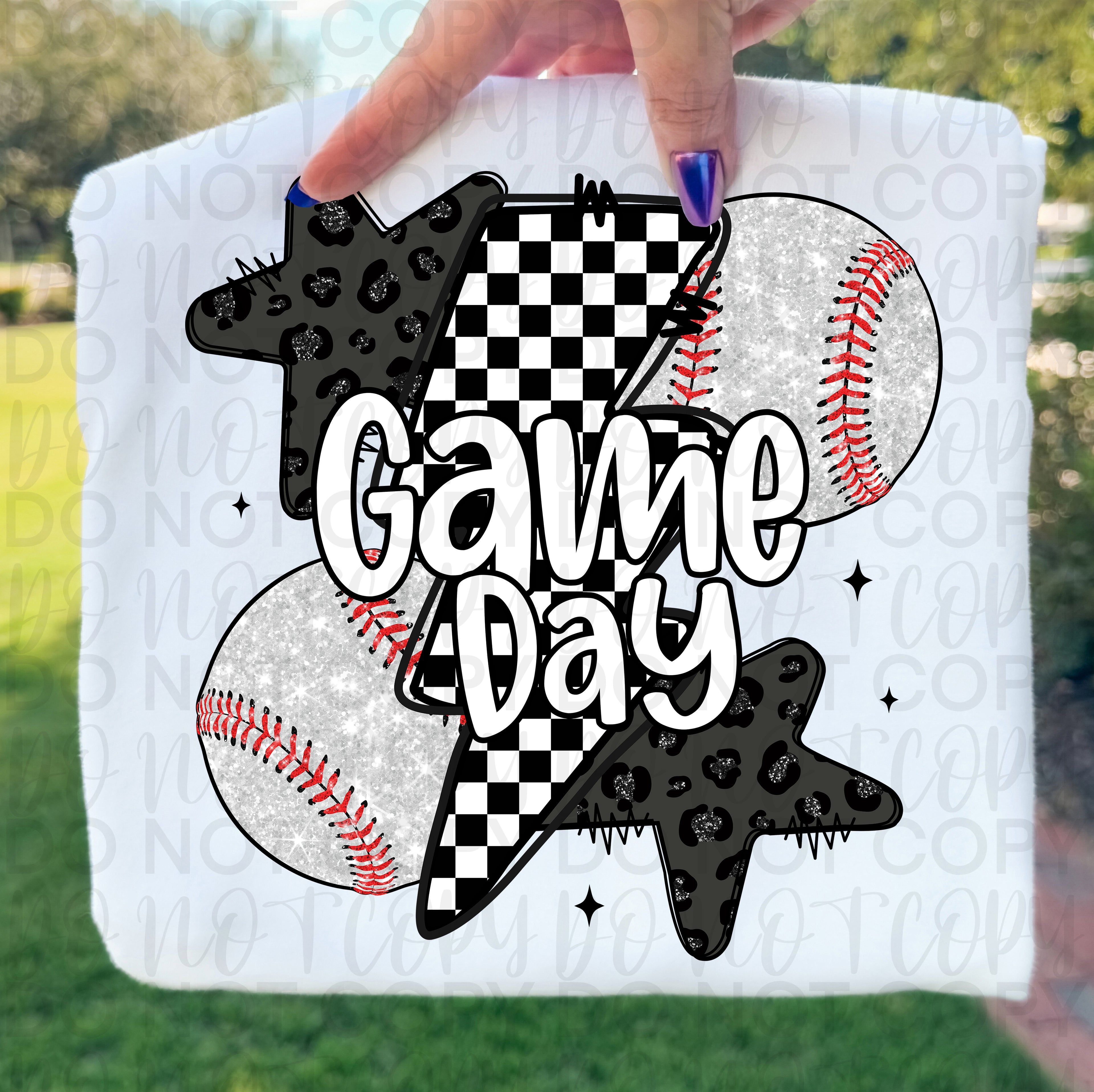 Retro Leopard Baseball Game Day PNG