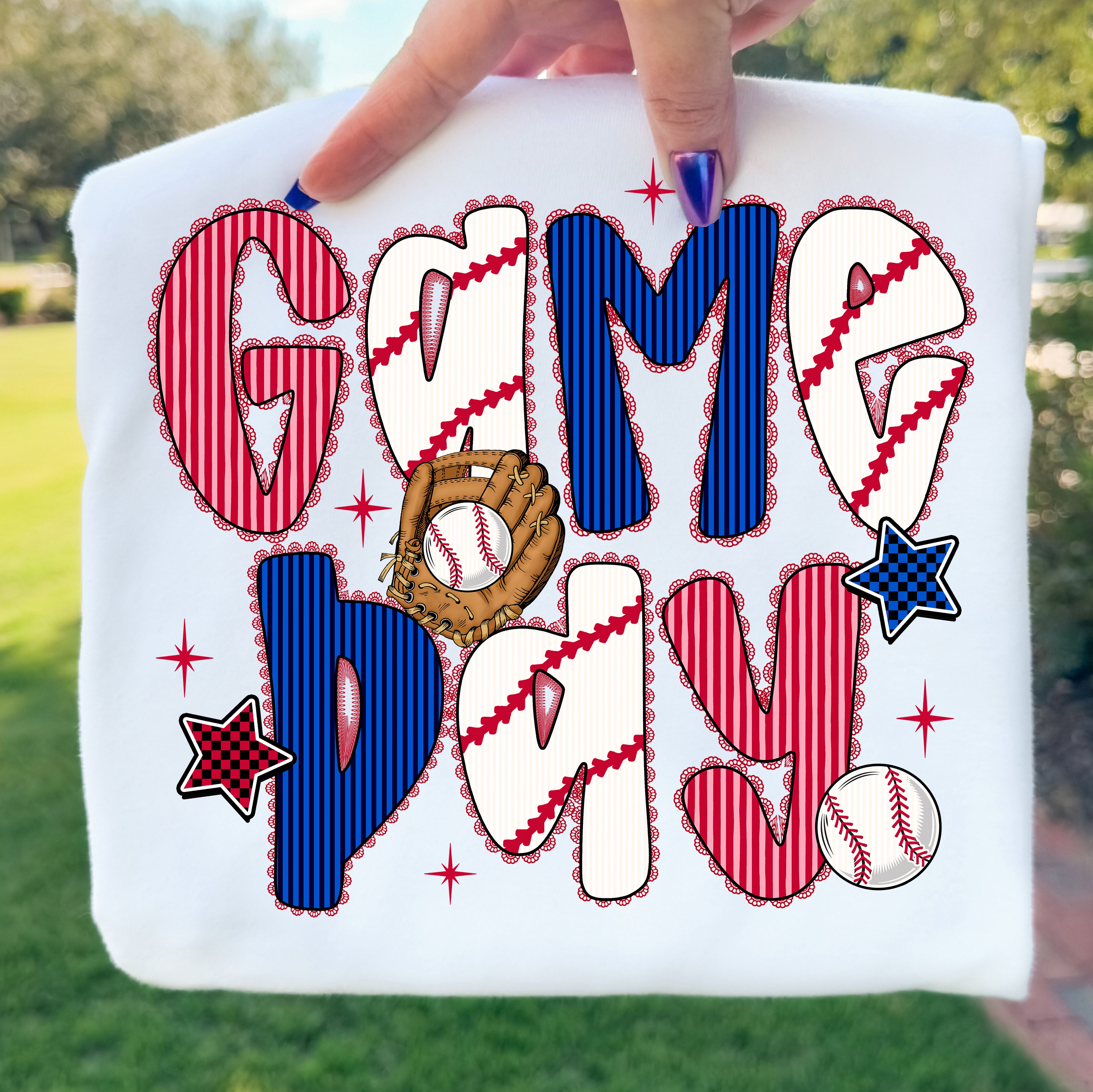 Game Day Baseball Seersucker PNG