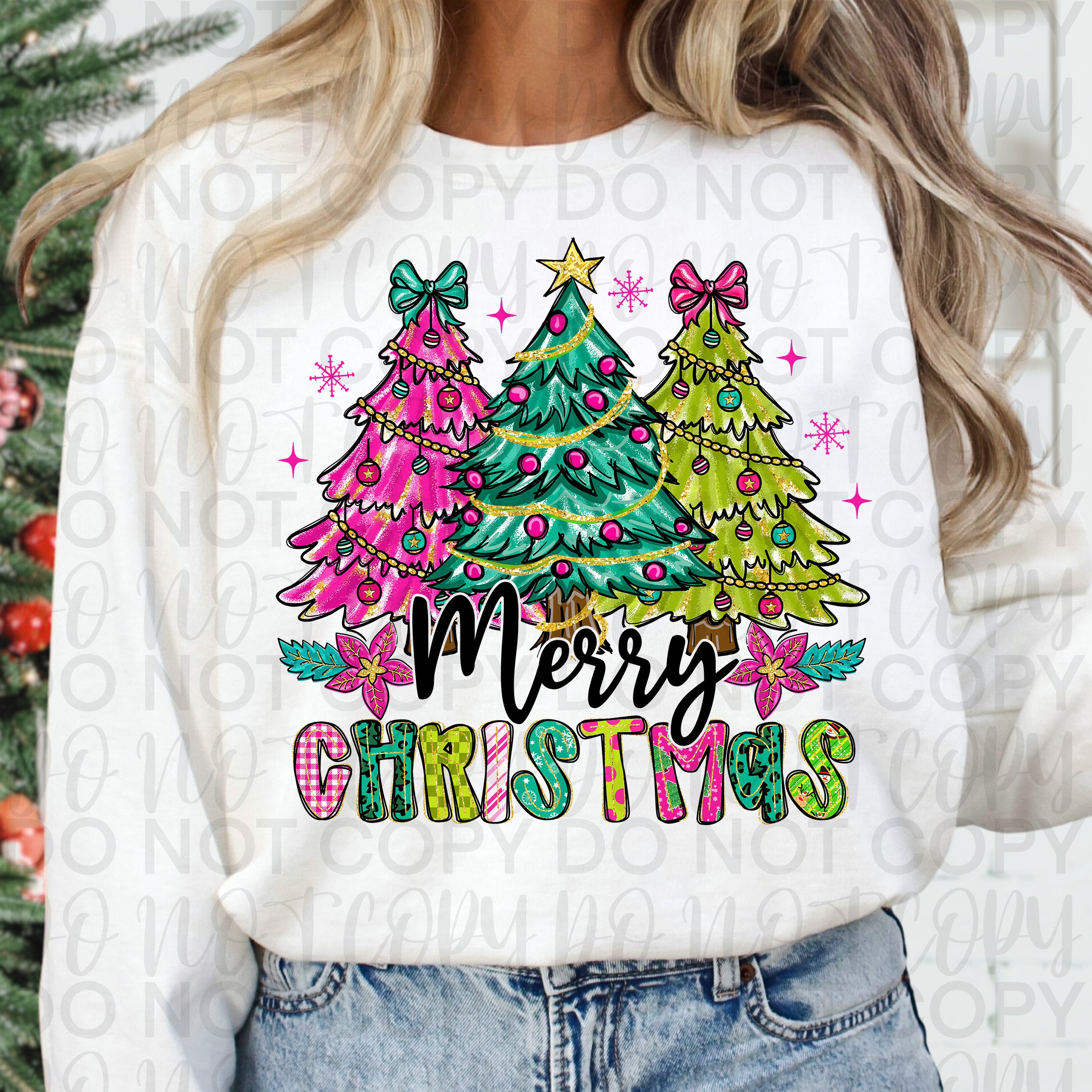 Floral Merry Christmas Brushstroke PNG
