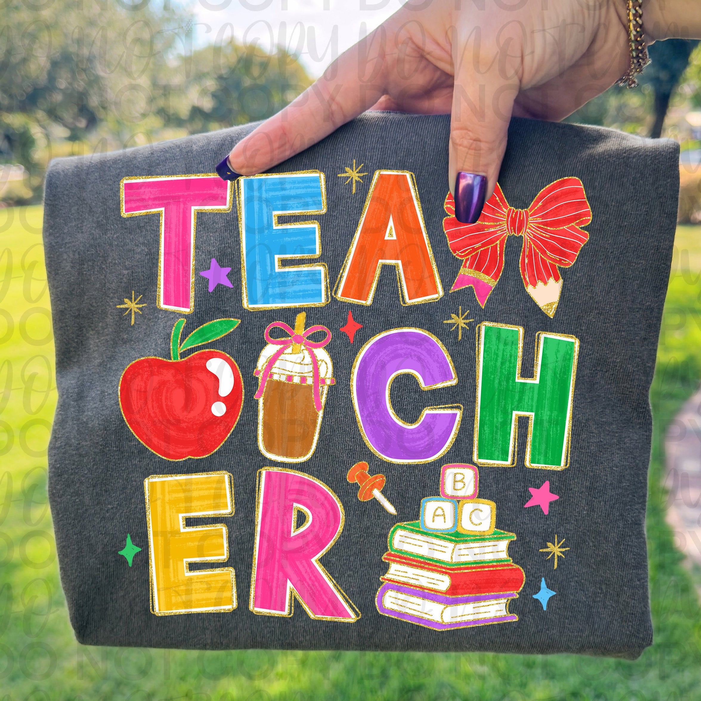 Preppy Teacher Doodle PNG