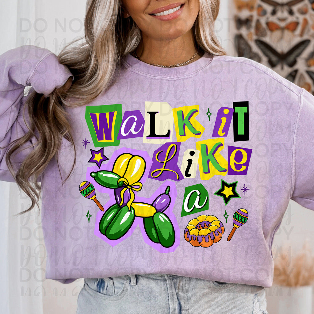 Walk it Like a Dog Mardi Gras PNG