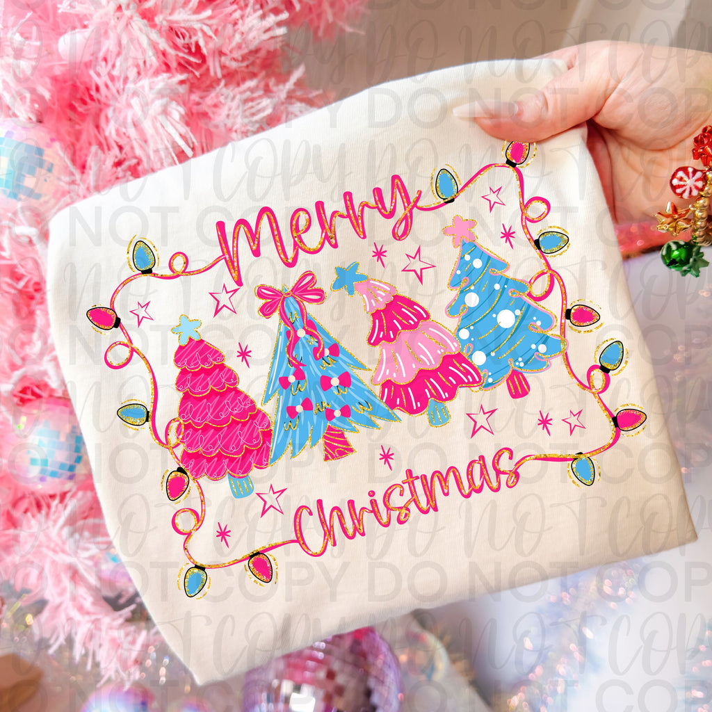Pink Merry Christmas PNG