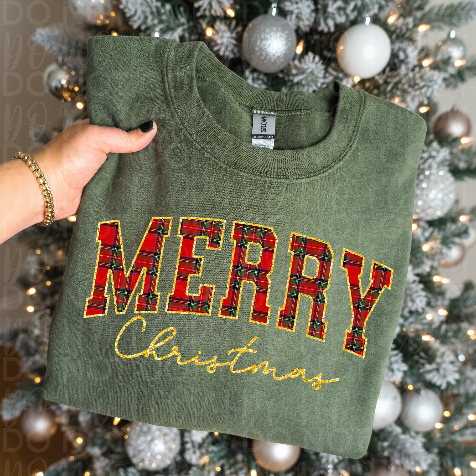 Plaid Merry Christmas PNG