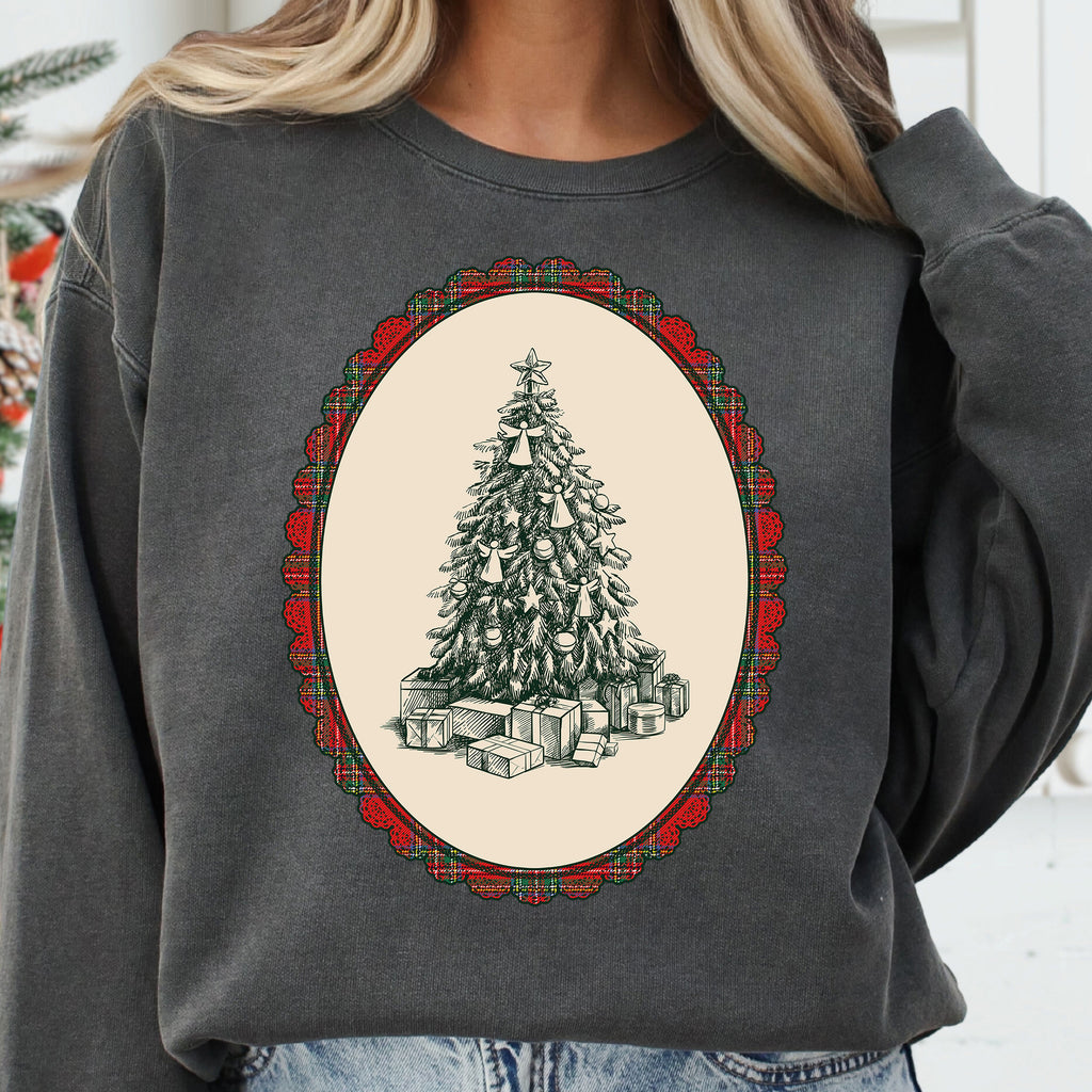 Vintage Christmas Tree Frame PNG
