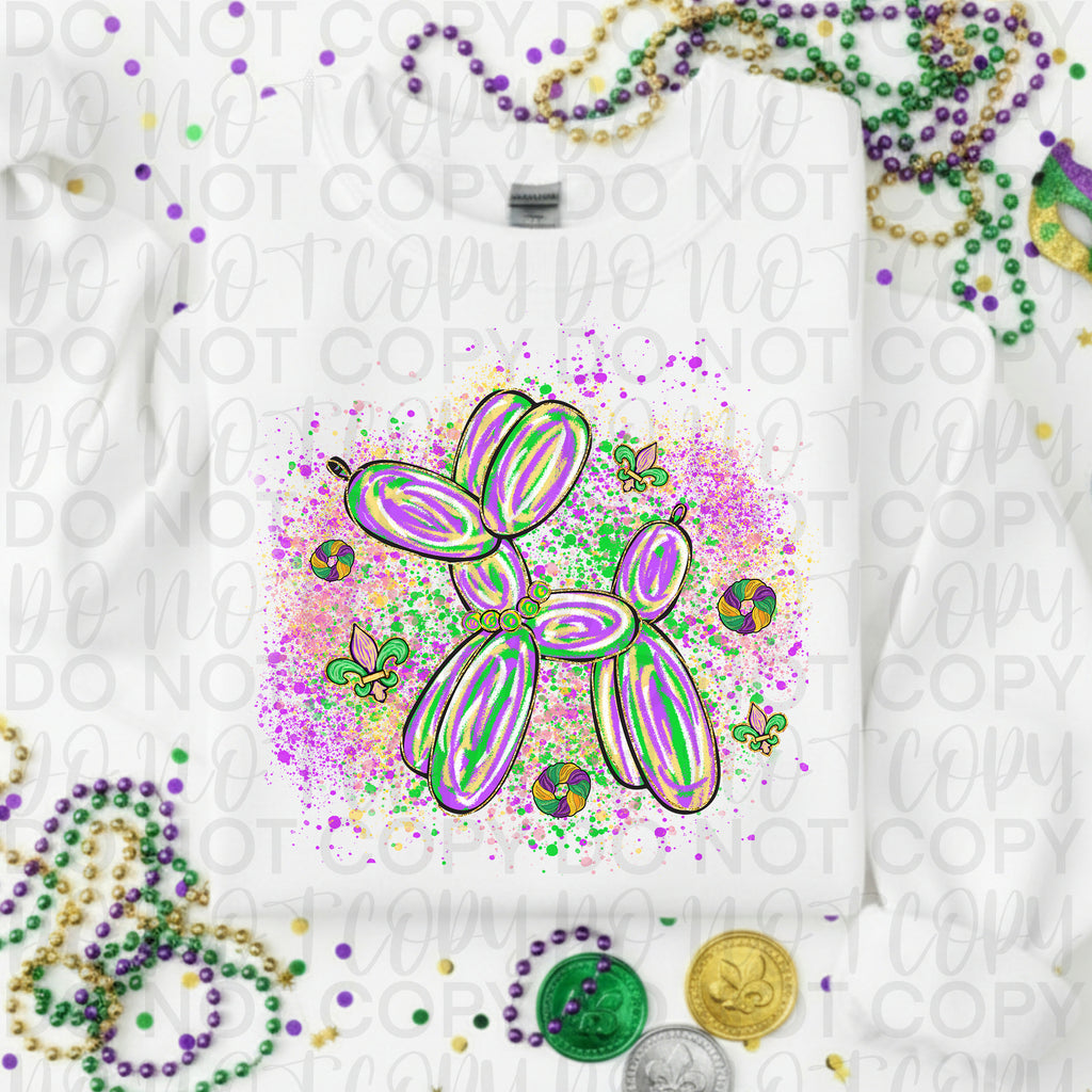 Mardi Gras Balloon Dog PNG