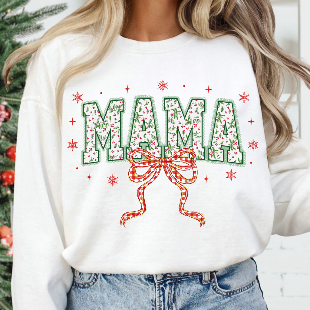 Red Plaid Christmas Mama Lace PNG