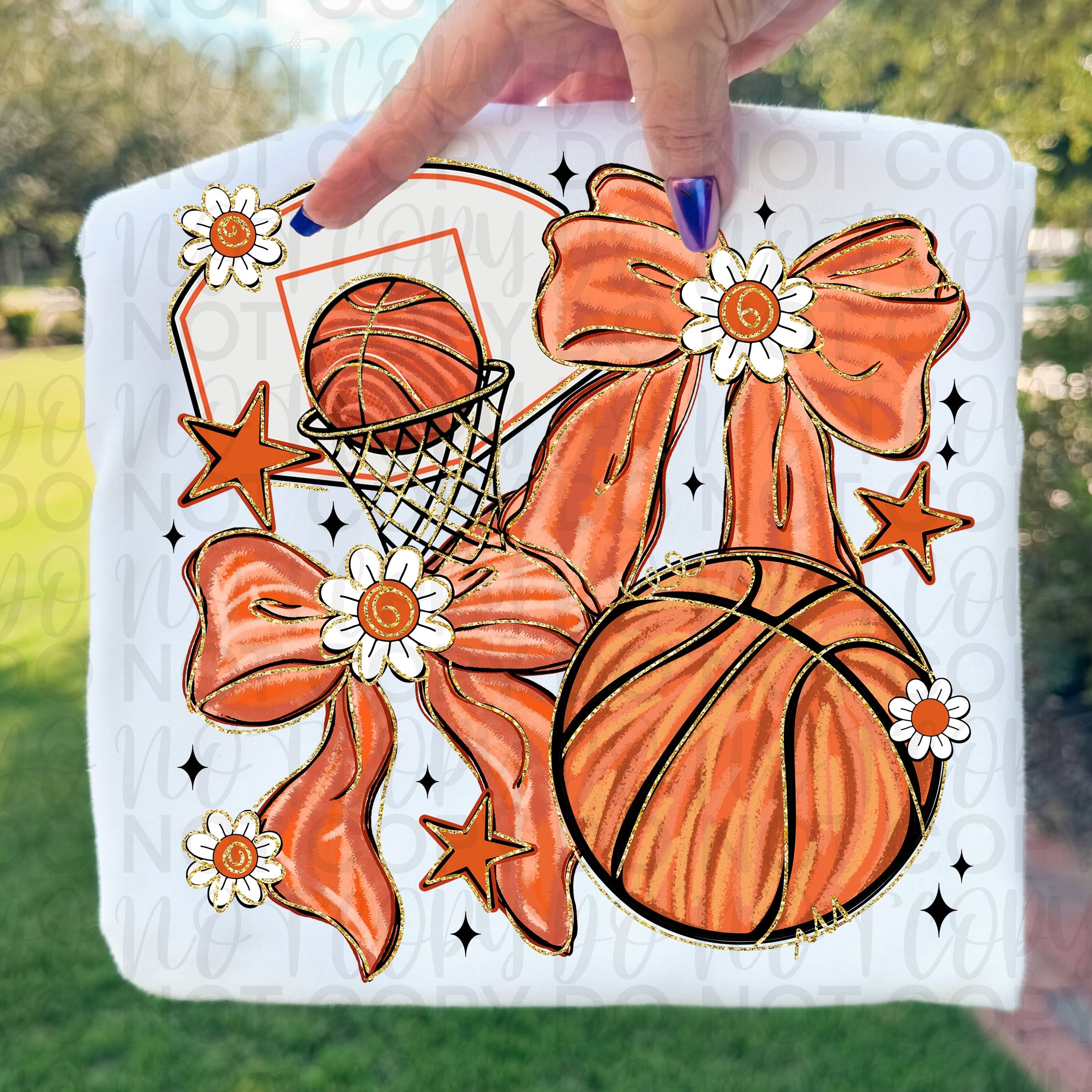 Brushstroke Basketball Coquette PNG