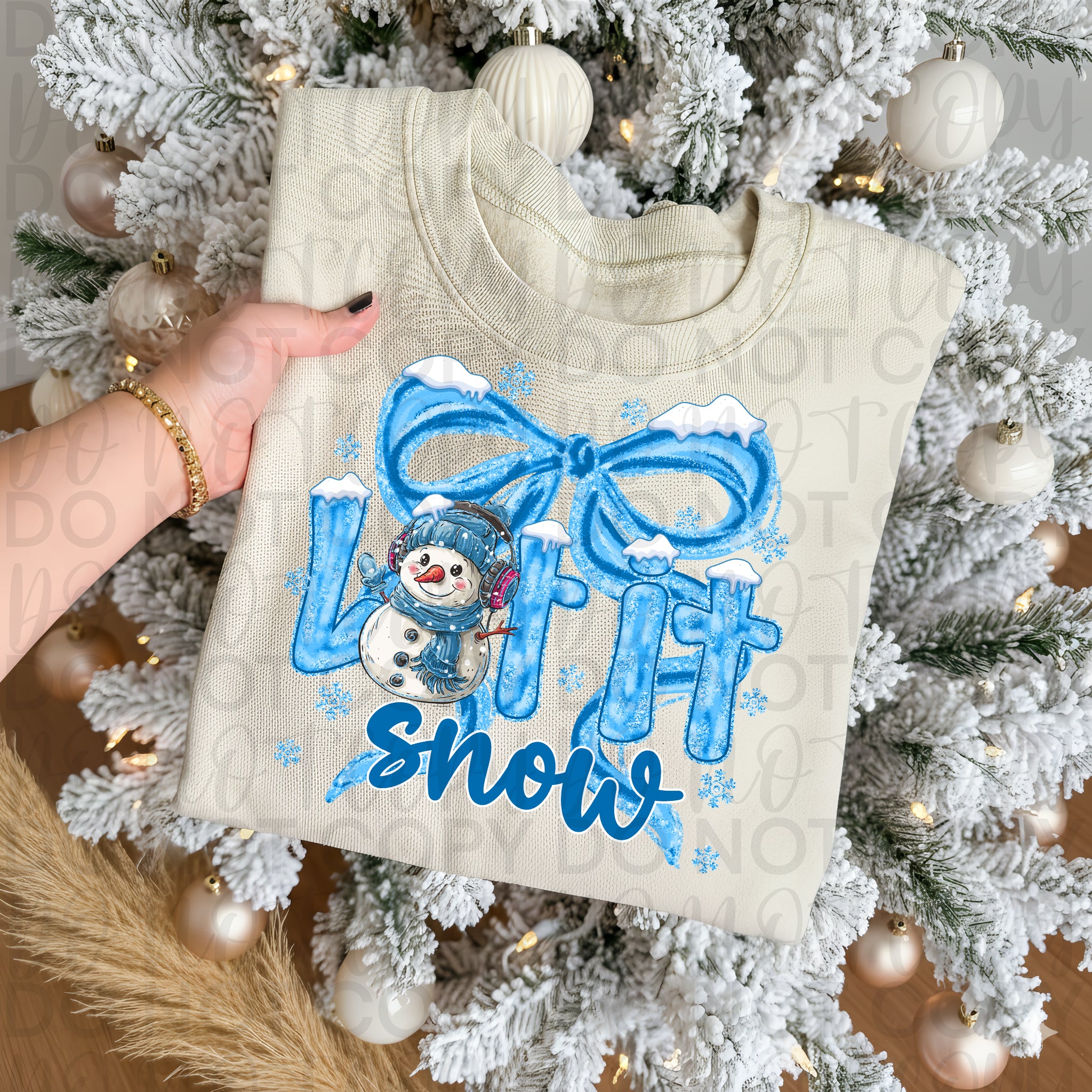 Let it Snow Winter Snowman Coquette Bow Png