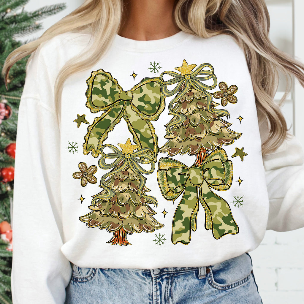 Camo Christmas Coquette PNG