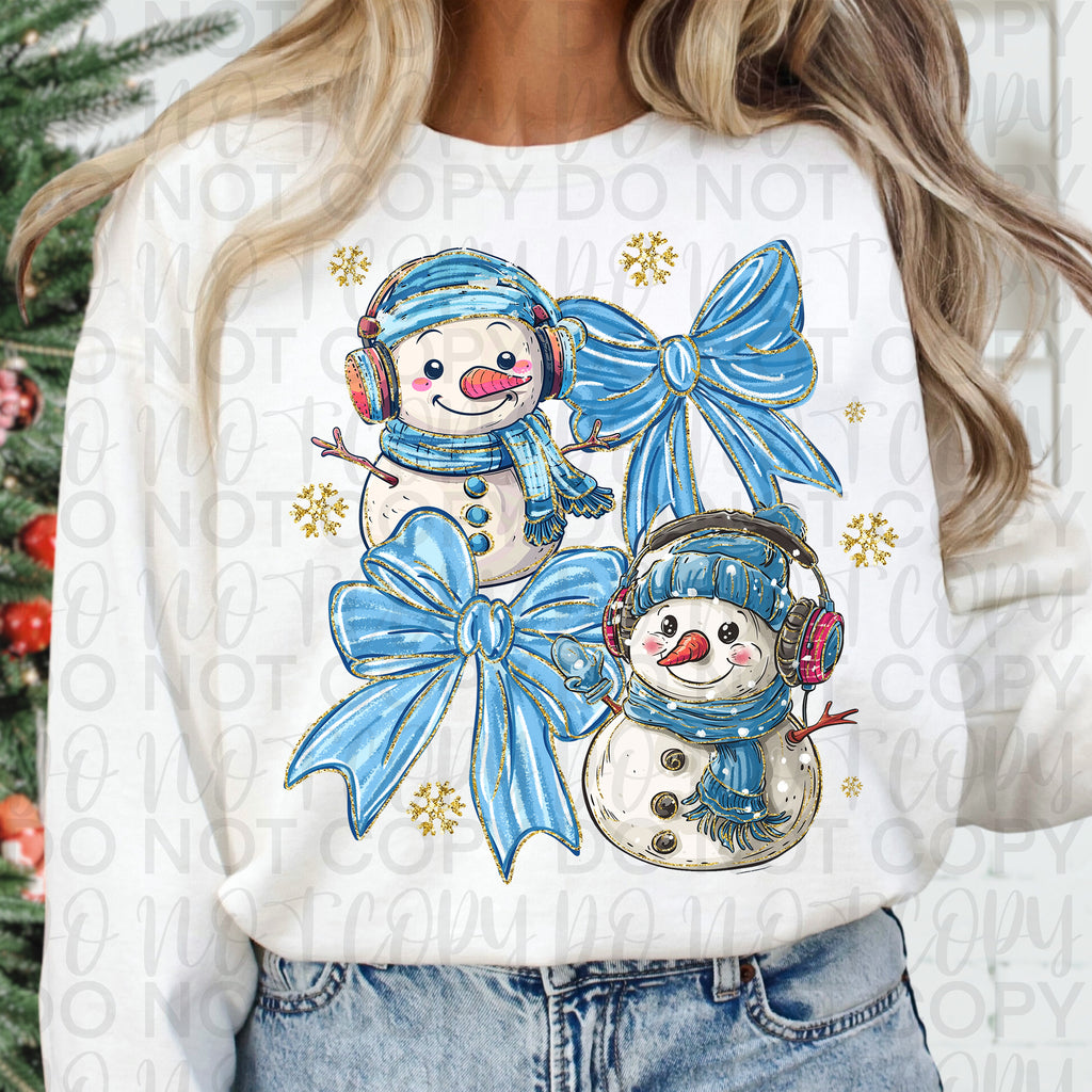 Winter Snowman Coquette PNG, Glitter Snowflakes,