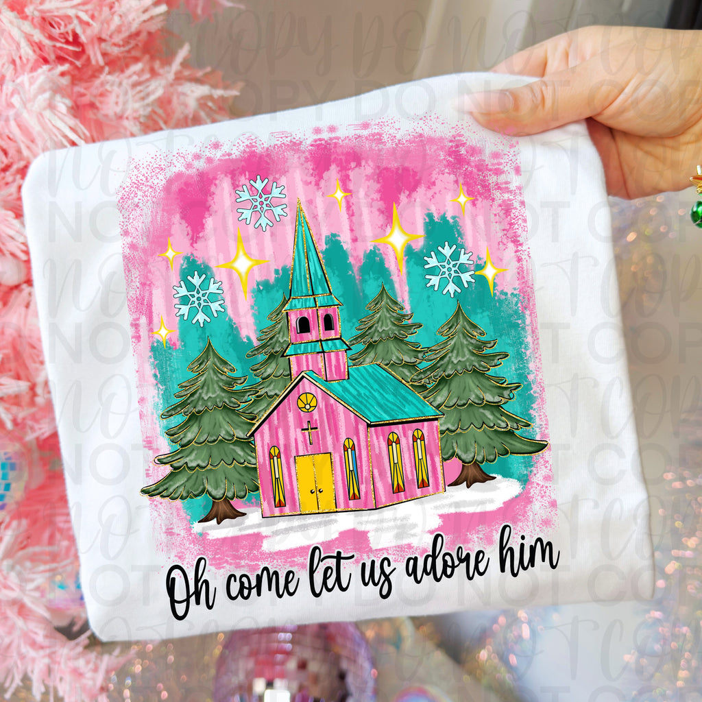 Oh Come Let Us Adore Him Christian Christmas PNG