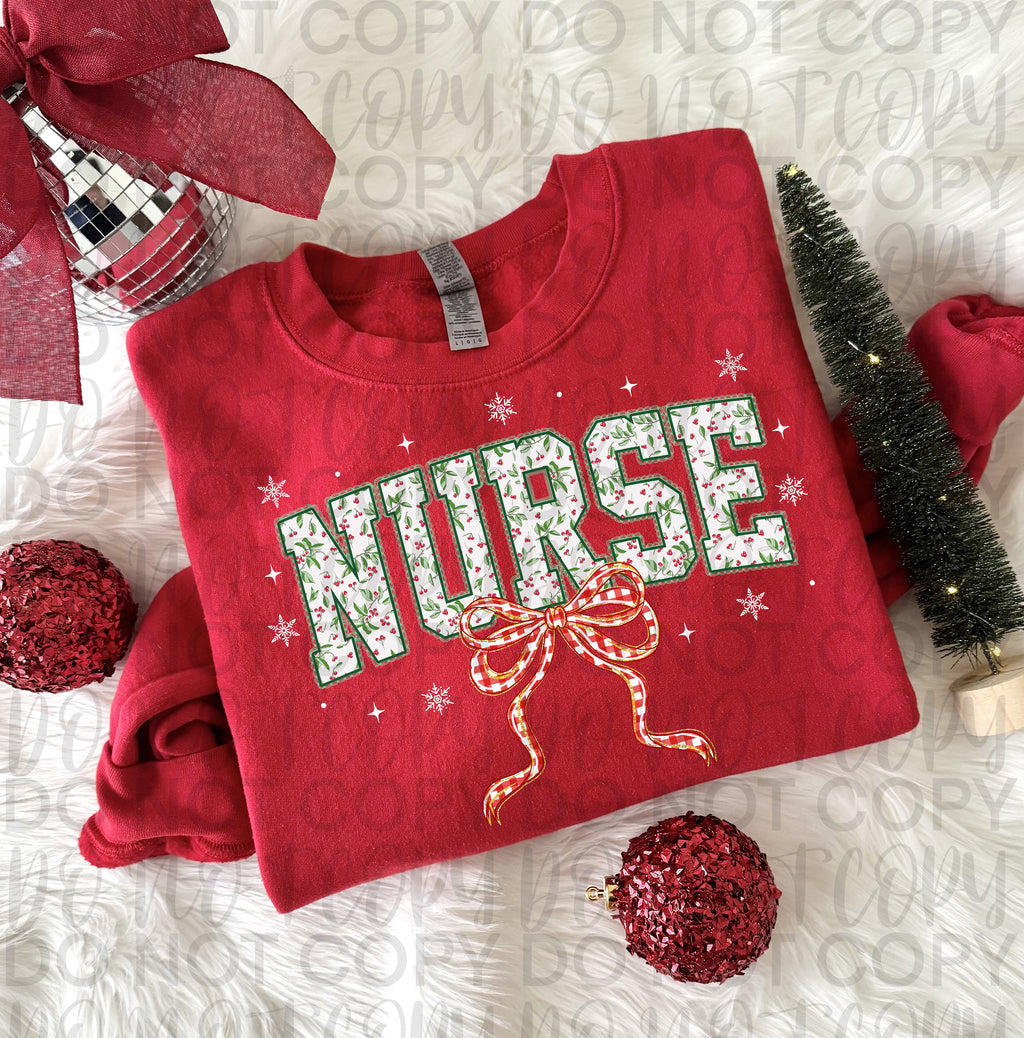 Red Plaid Christmas Nurse Lace PNG