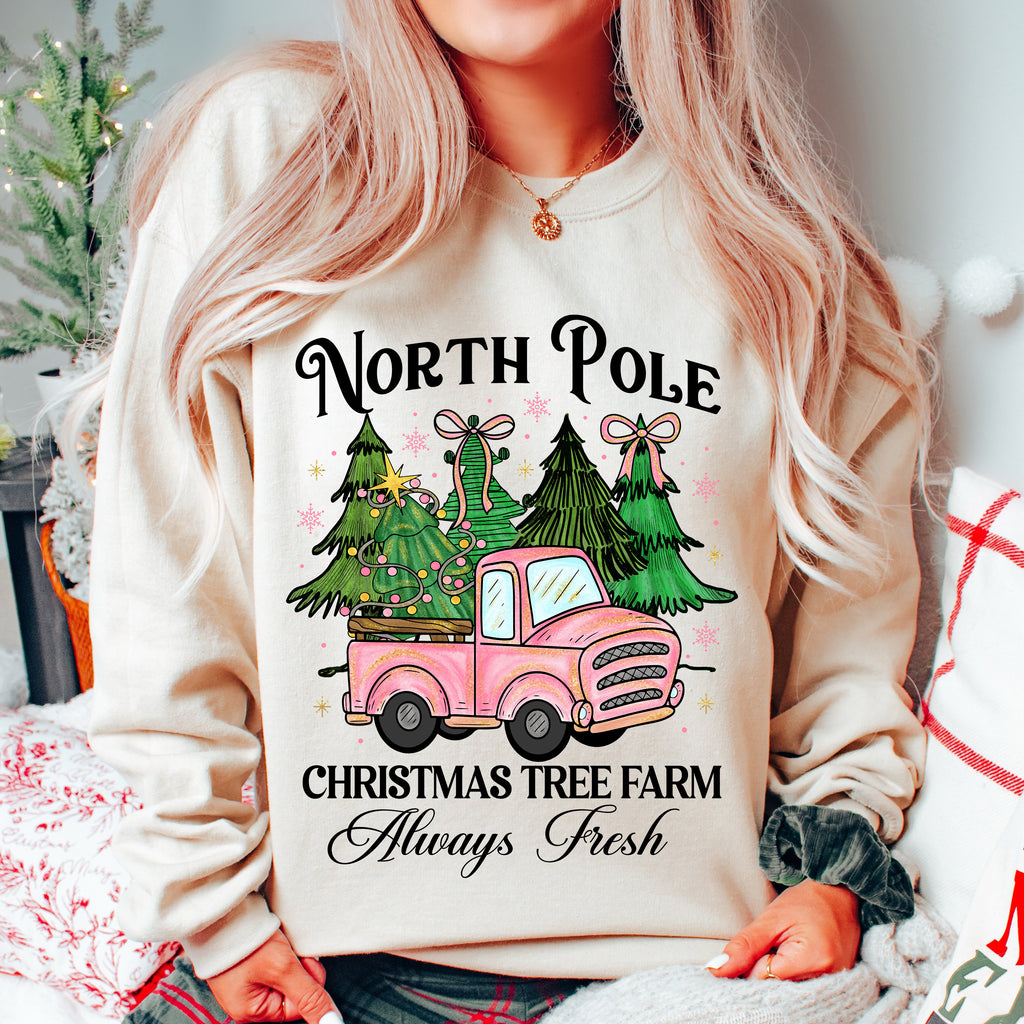 Pink Christmas Tree Farm PNG