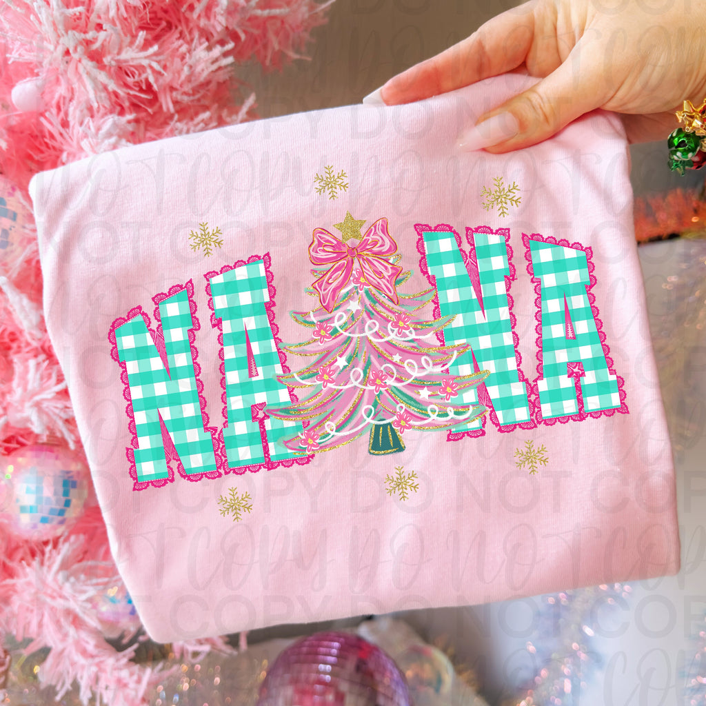 Faux Lace Christmas Nana PNG