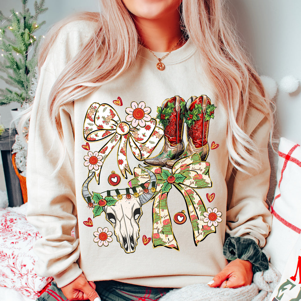 Western Christmas Coquette PNG