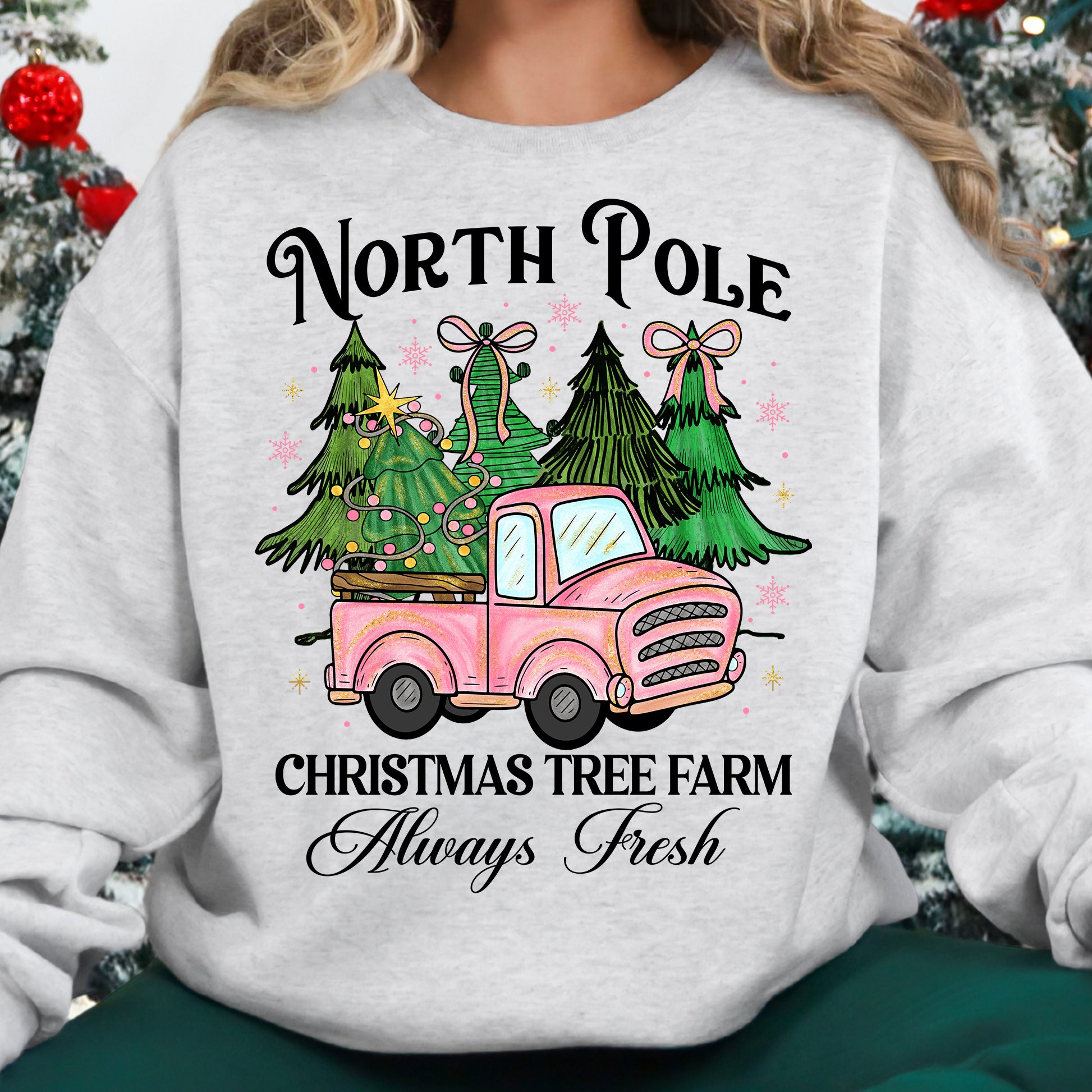 Pink Christmas Tree Farm PNG