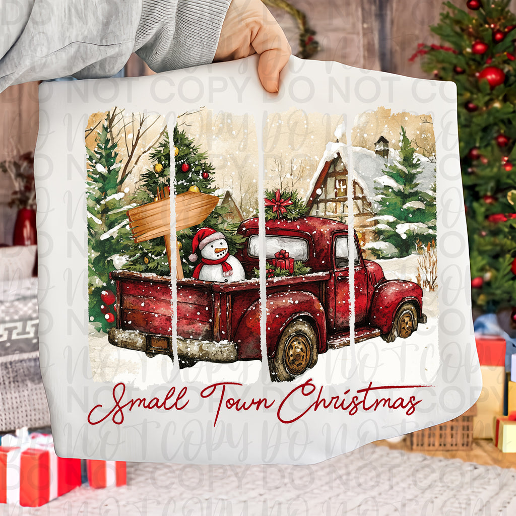 Small Town Christmas Brushstroke PNG