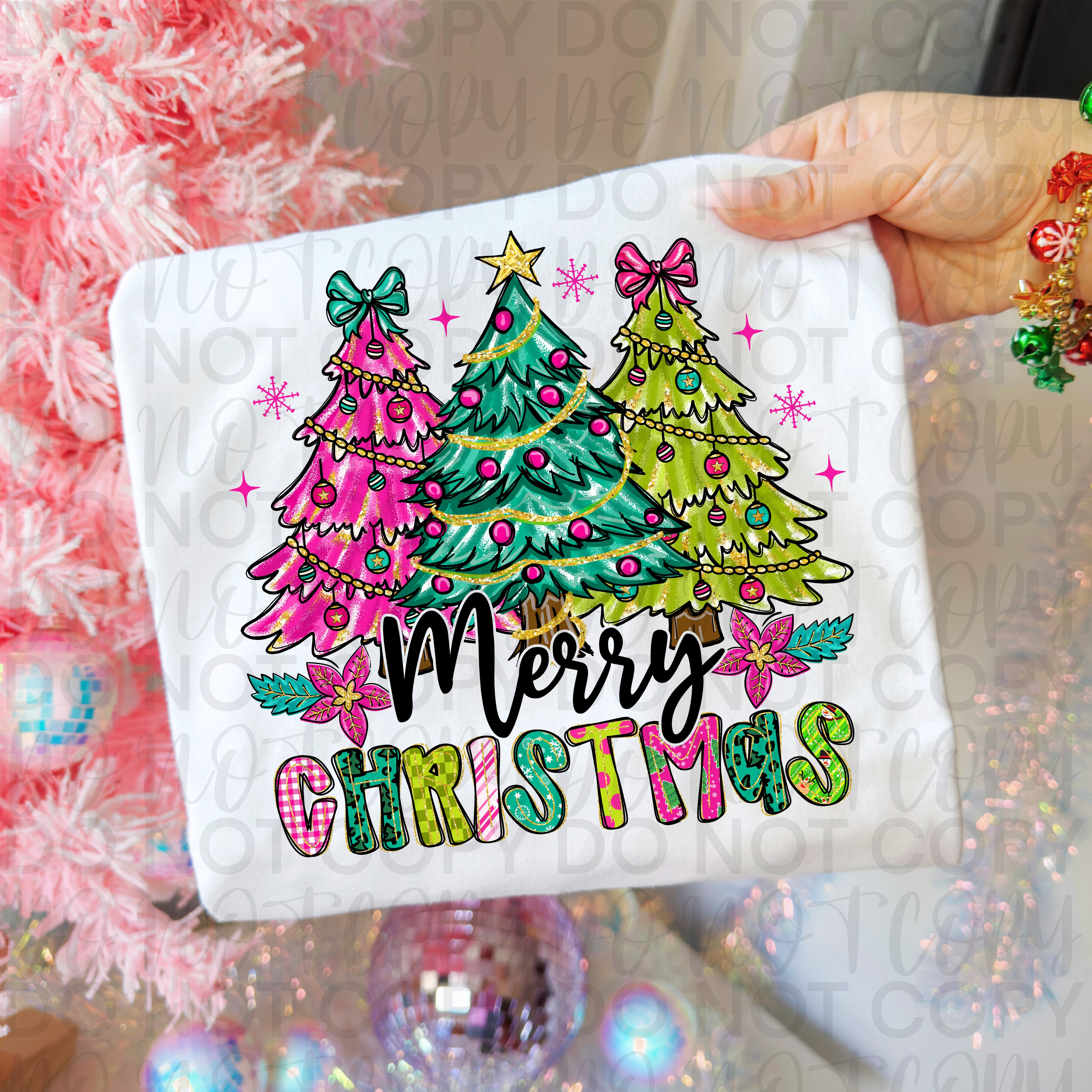 Floral Merry Christmas Brushstroke PNG