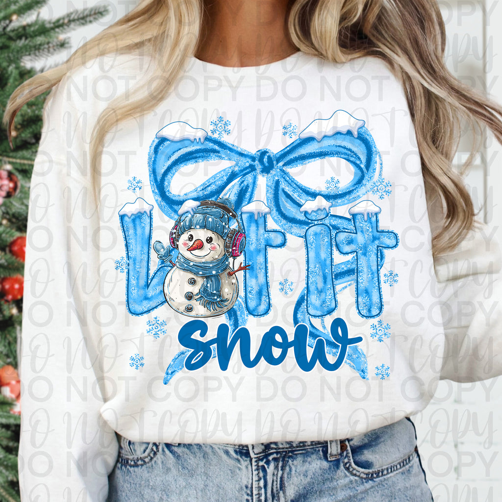 Let it Snow Winter Snowman Coquette Bow Png