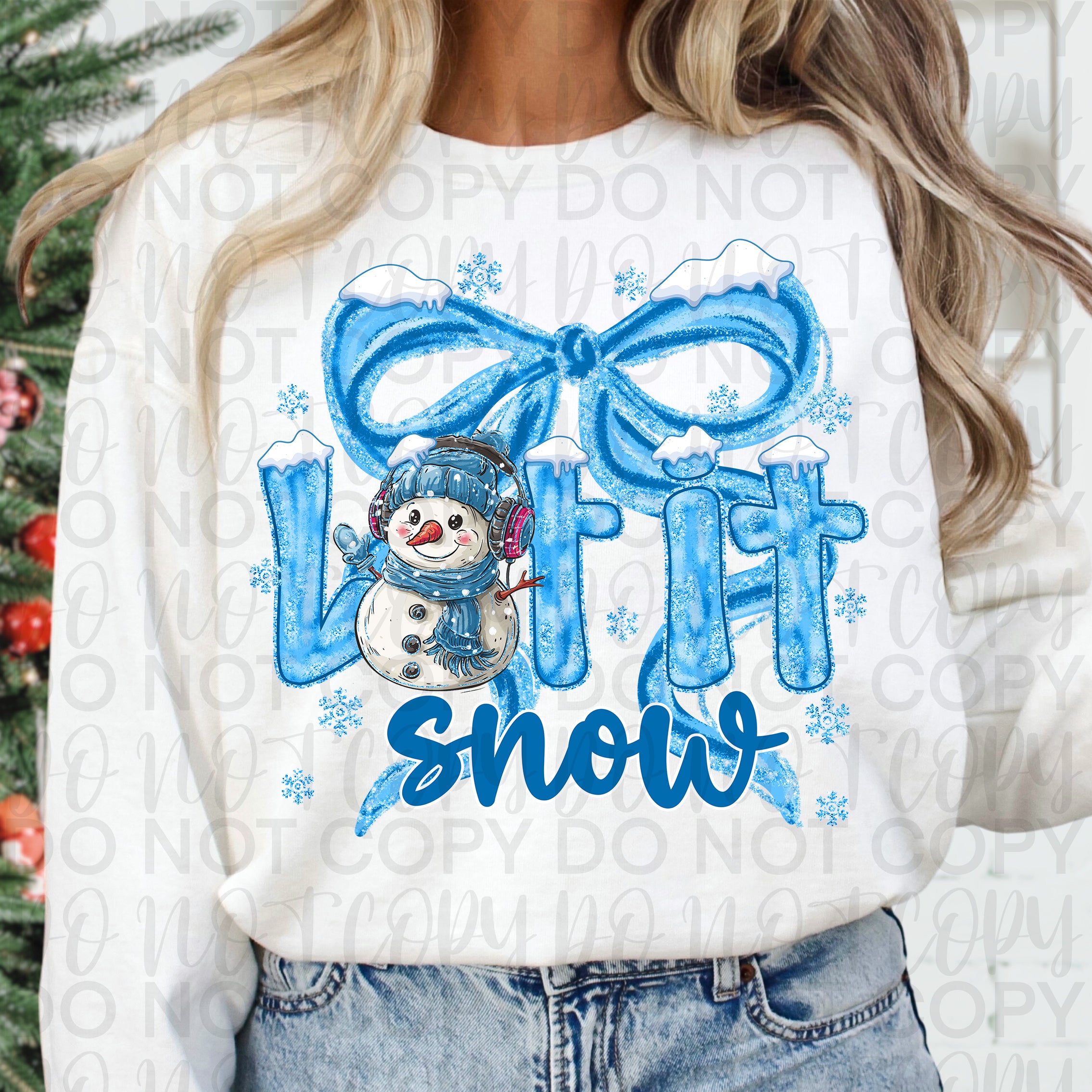 Let it Snow Winter Snowman Coquette Bow Png