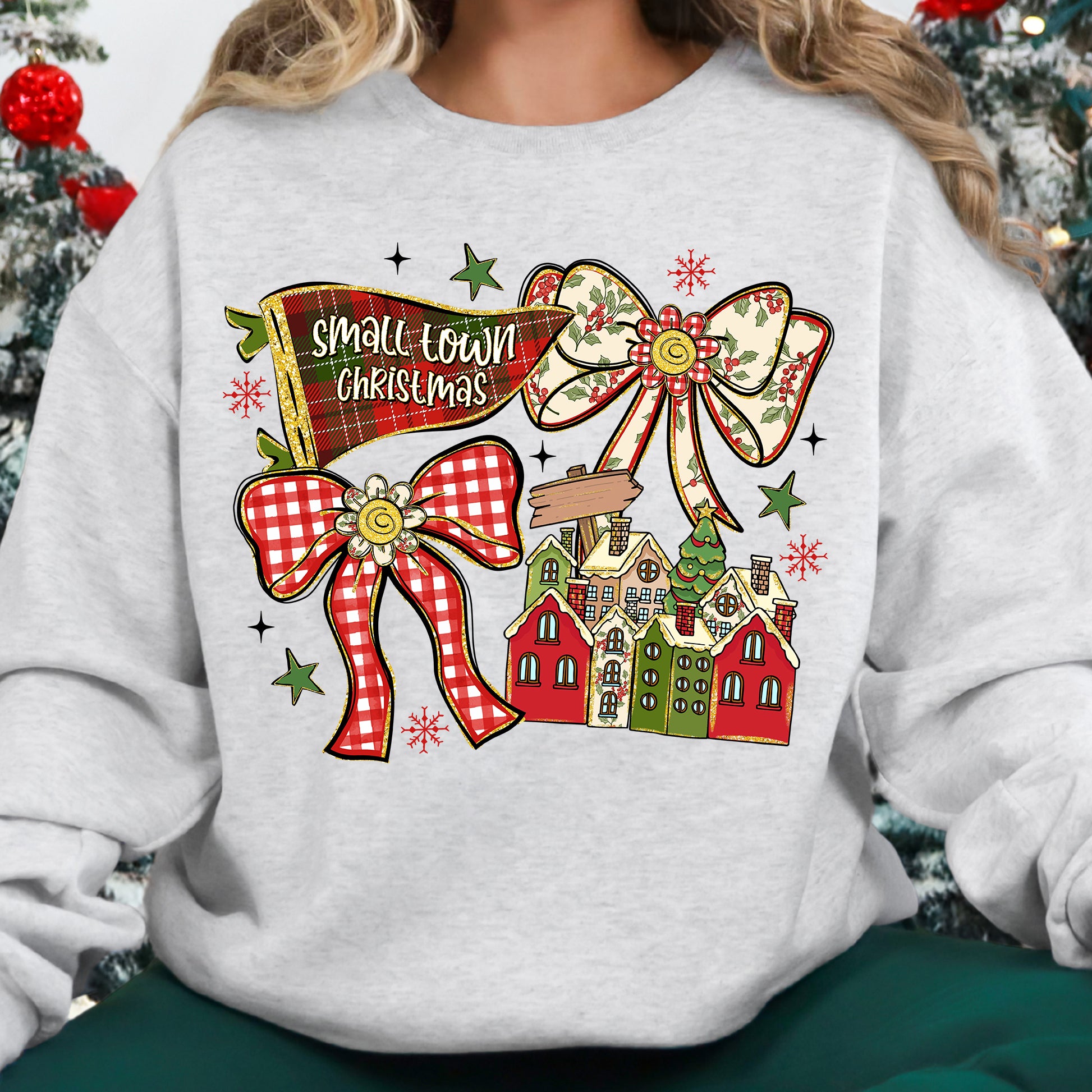Small Town Christmas Coquette PNG