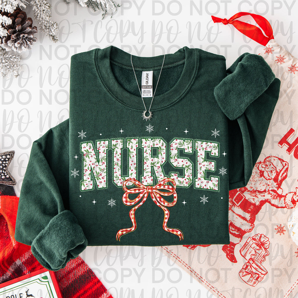 Red Plaid Christmas Nurse Lace PNG