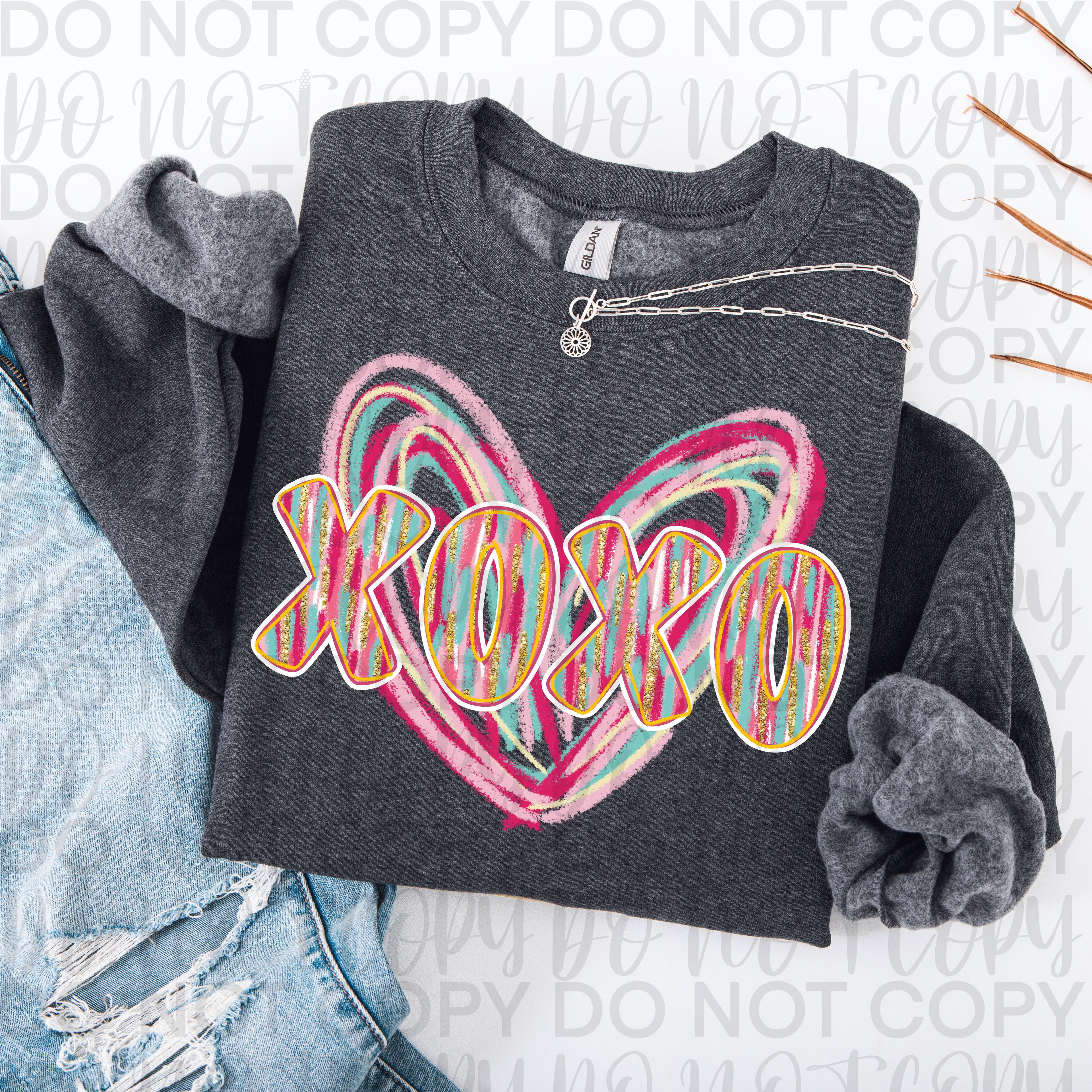 XoXo Valentine Heart PNG