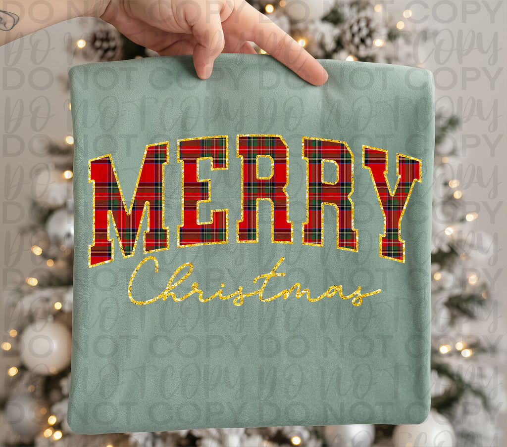 Plaid Merry Christmas PNG
