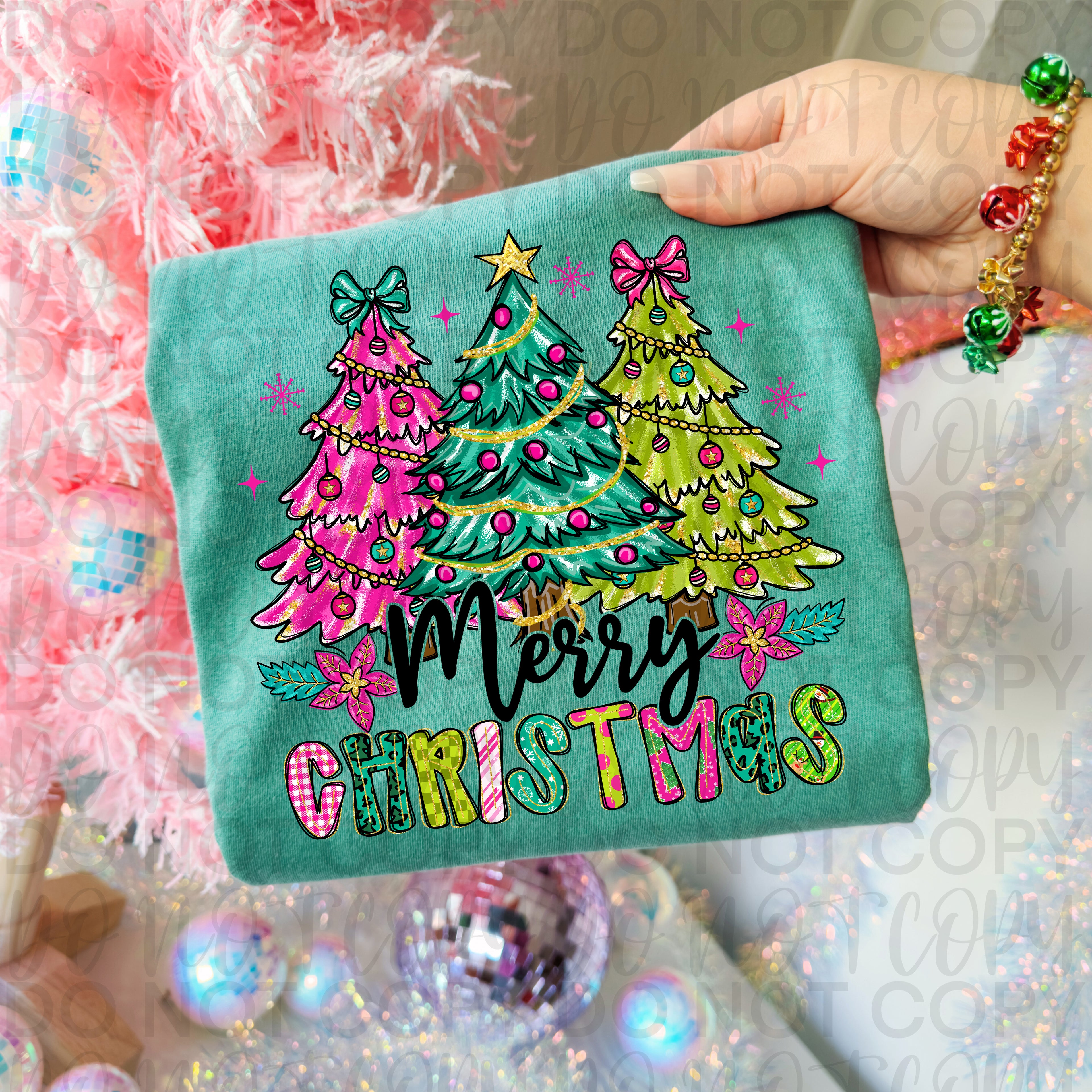 Floral Merry Christmas Brushstroke PNG