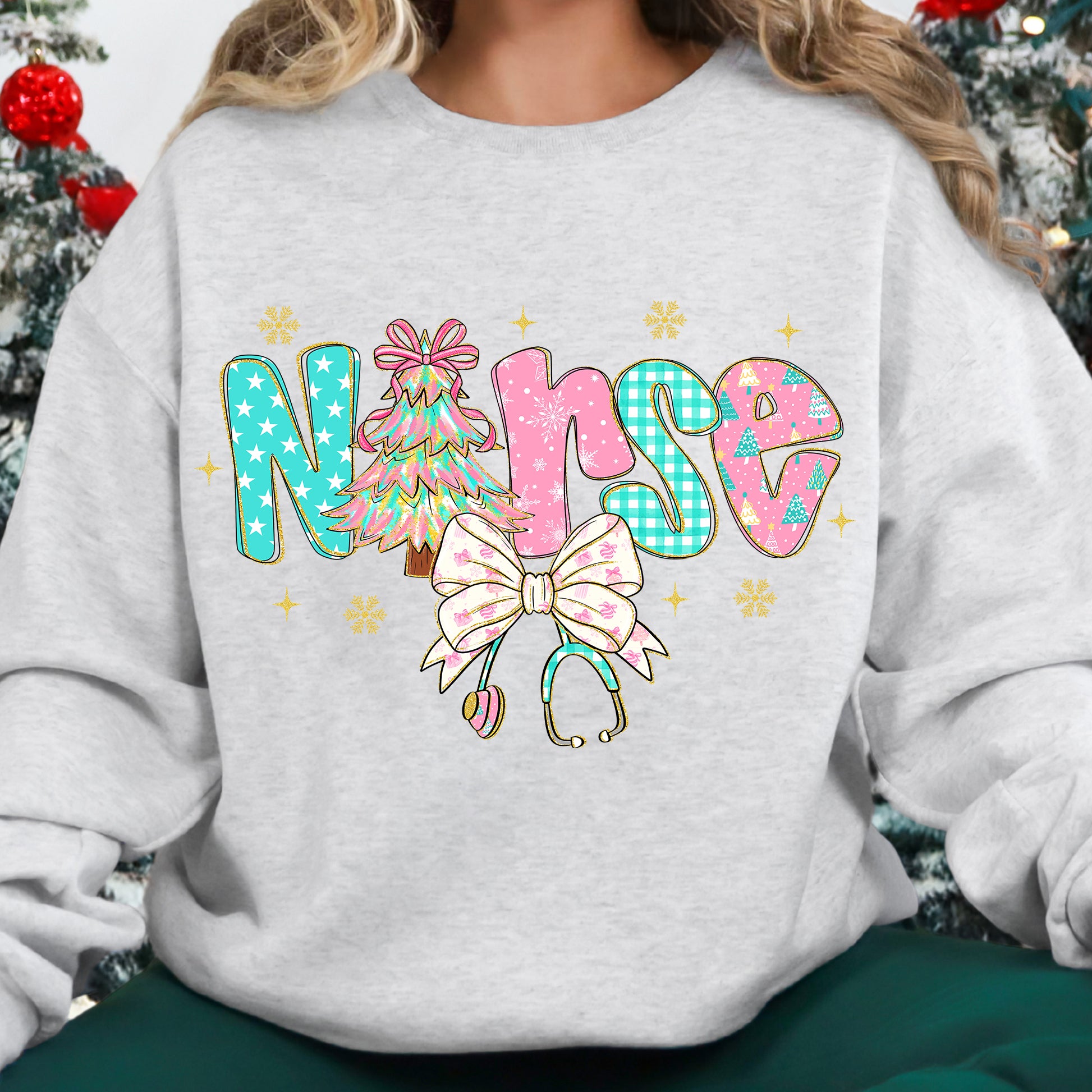 Preppy Christmas Nurse Coquette PNG