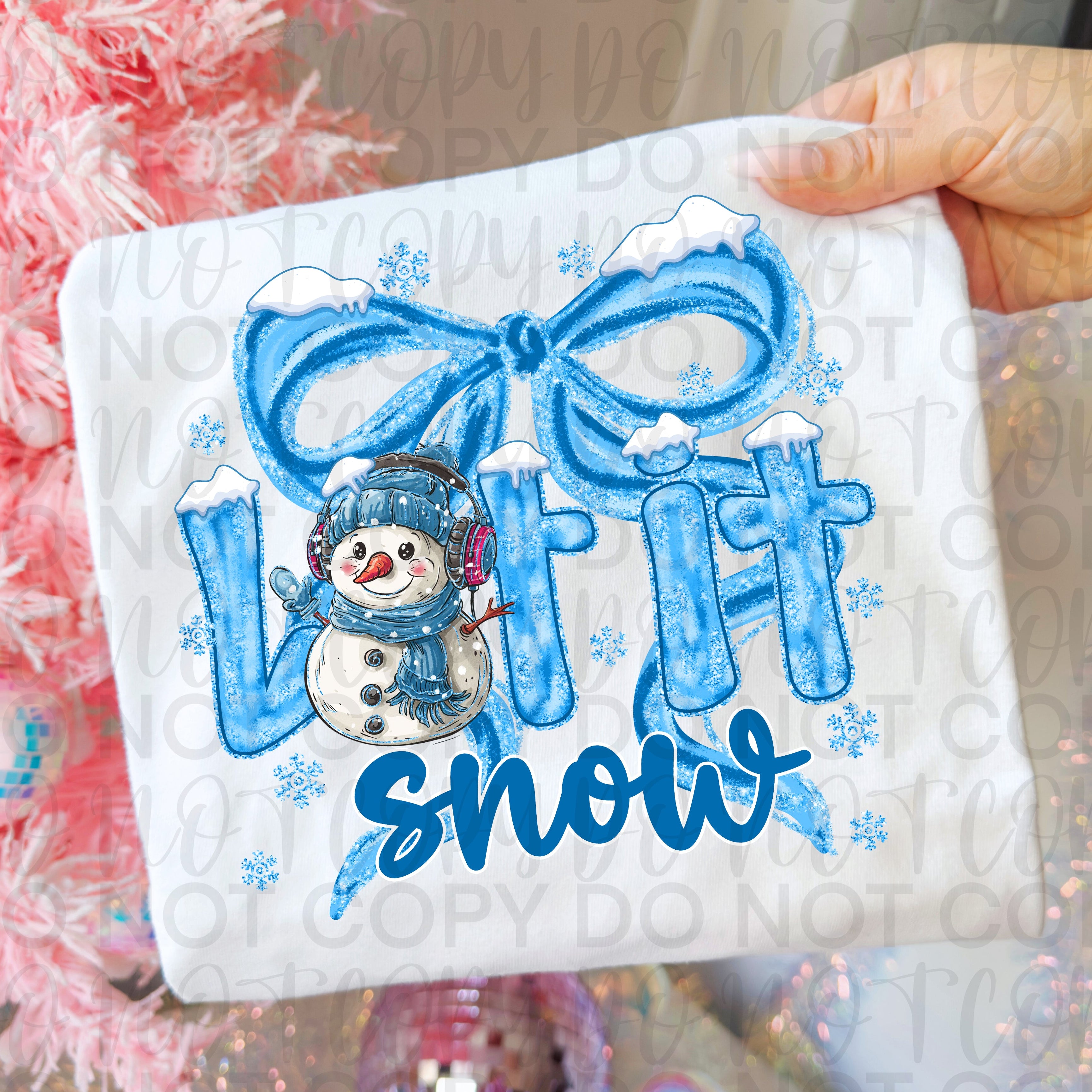 Let it Snow Winter Snowman Coquette Bow Png
